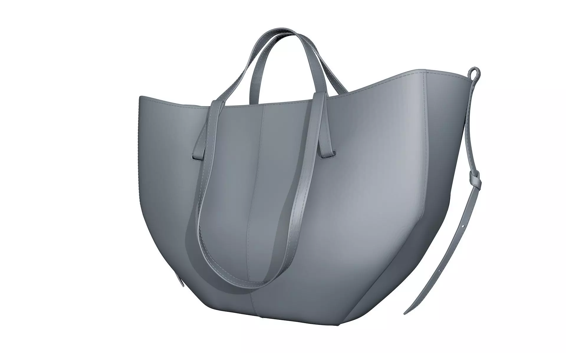 Handbag Camel tote with stitches  3D print model_3