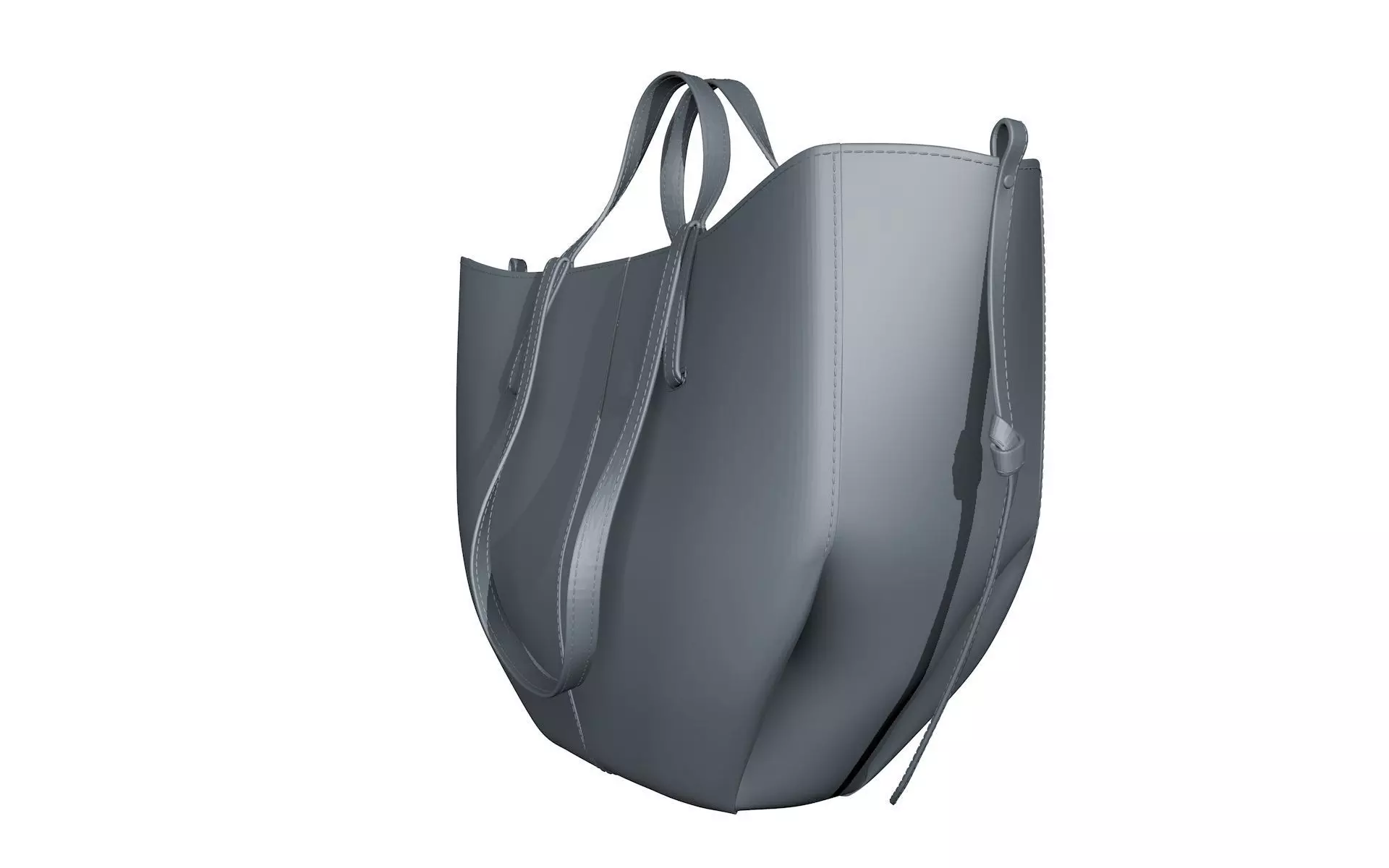 Handbag Camel tote with stitches  3D print model_11