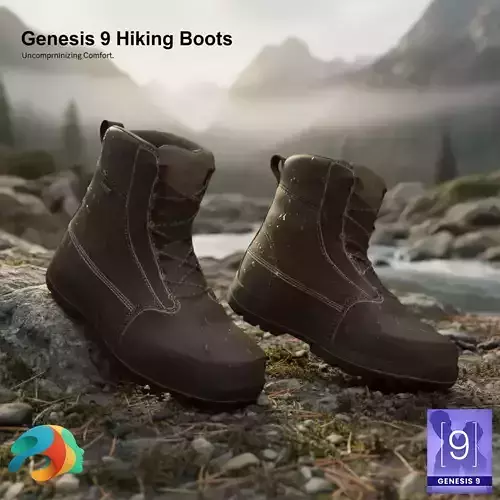 Hiking Boots for Genesis 9 3D model