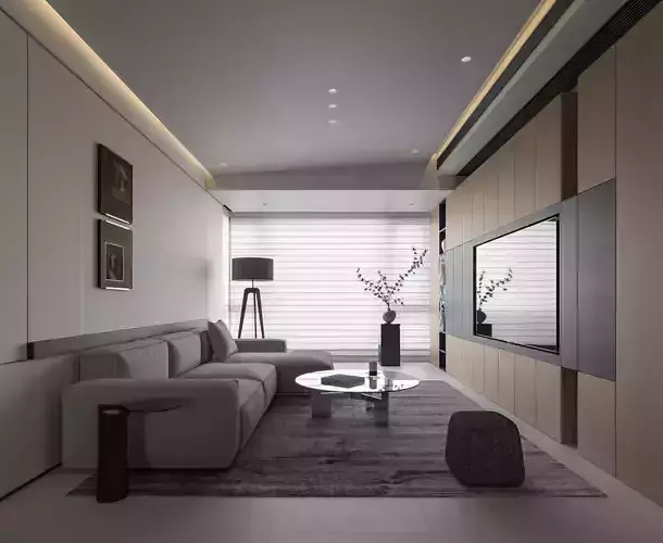 modern living and dining room interior 