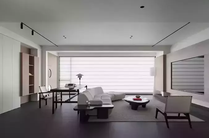 modern living and dining room interior 