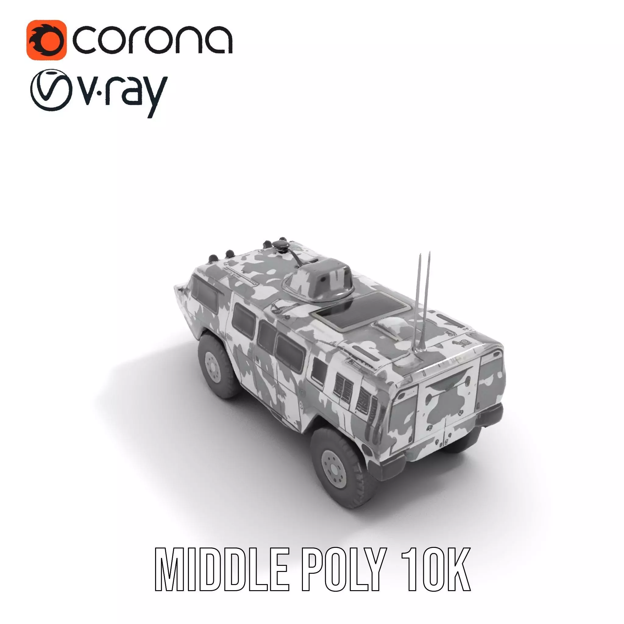 Camouflage Armored Vehicle model pack Low-poly 3D model_10