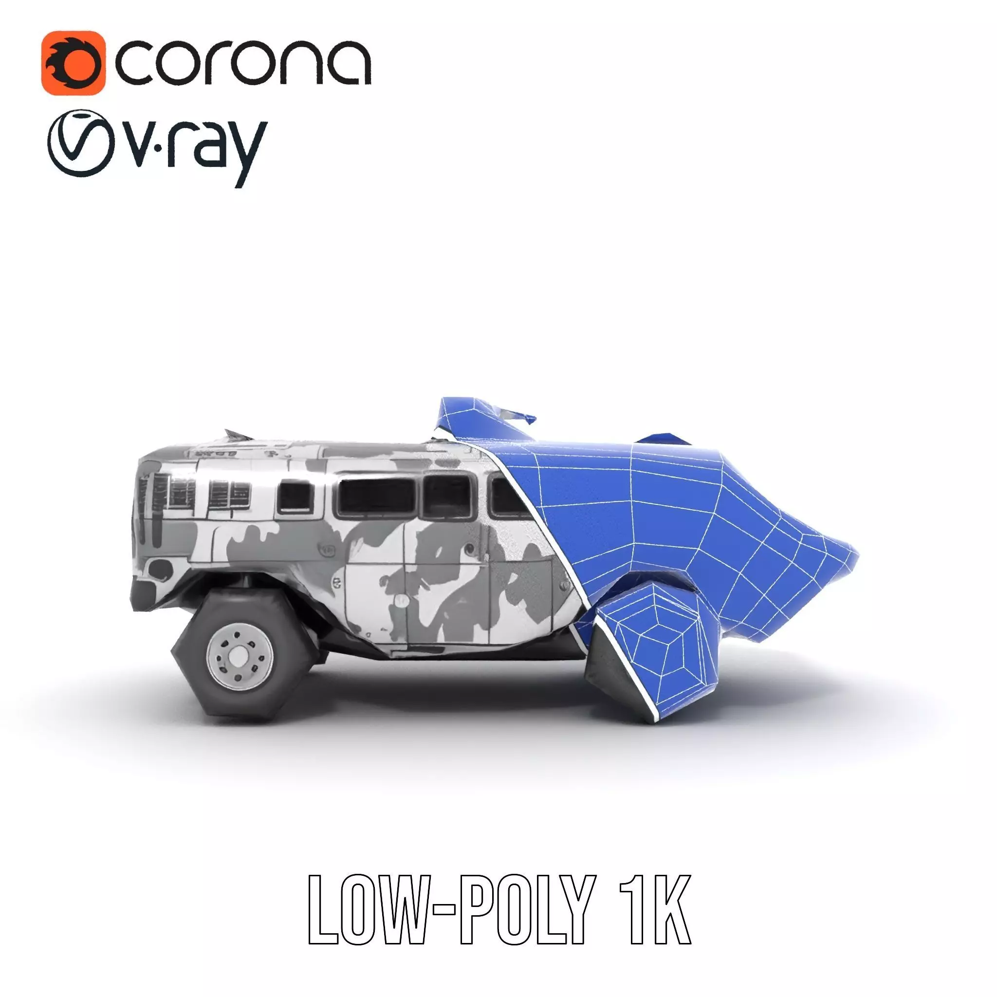 Camouflage Armored Vehicle model pack Low-poly 3D model_25