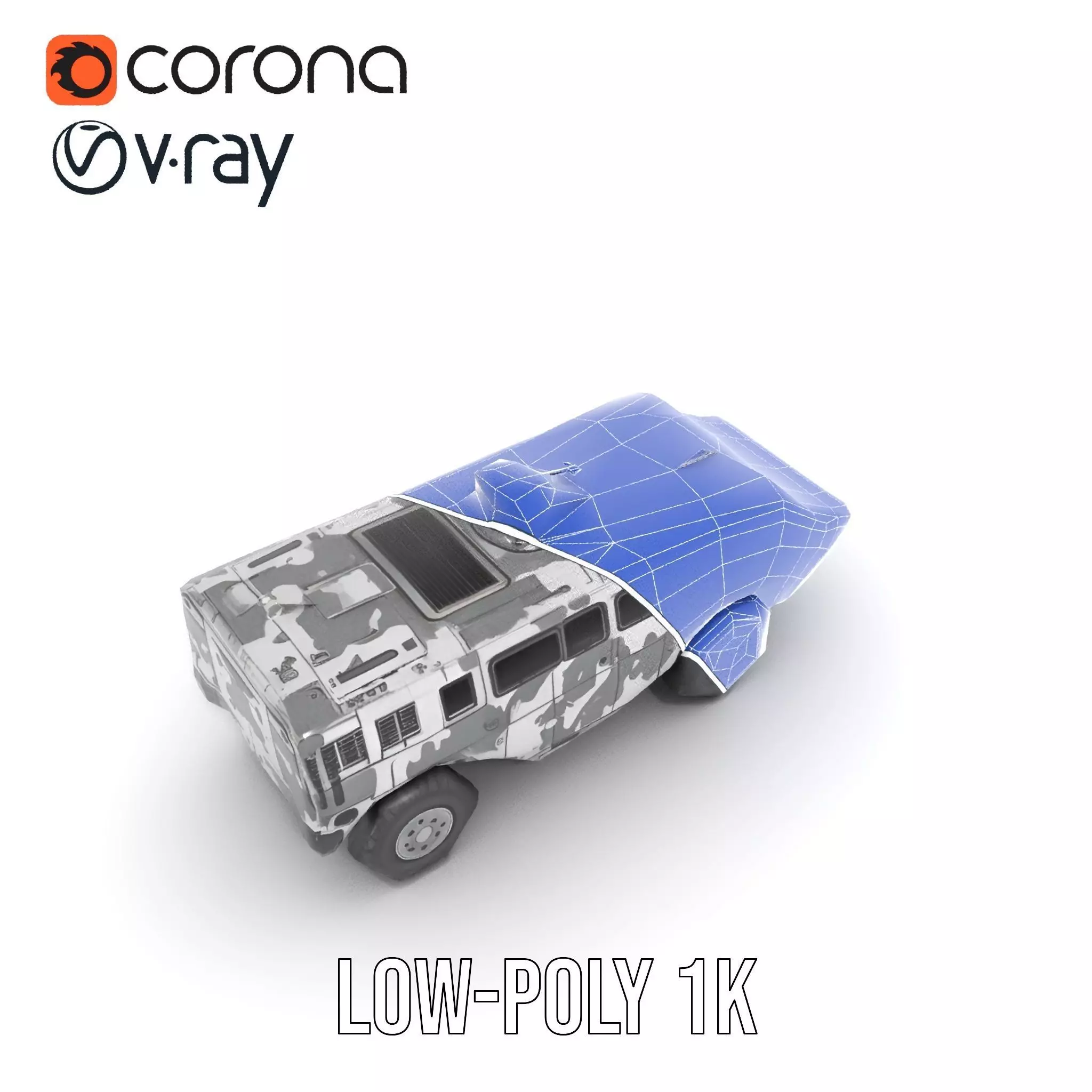 Camouflage Armored Vehicle model pack Low-poly 3D model_22