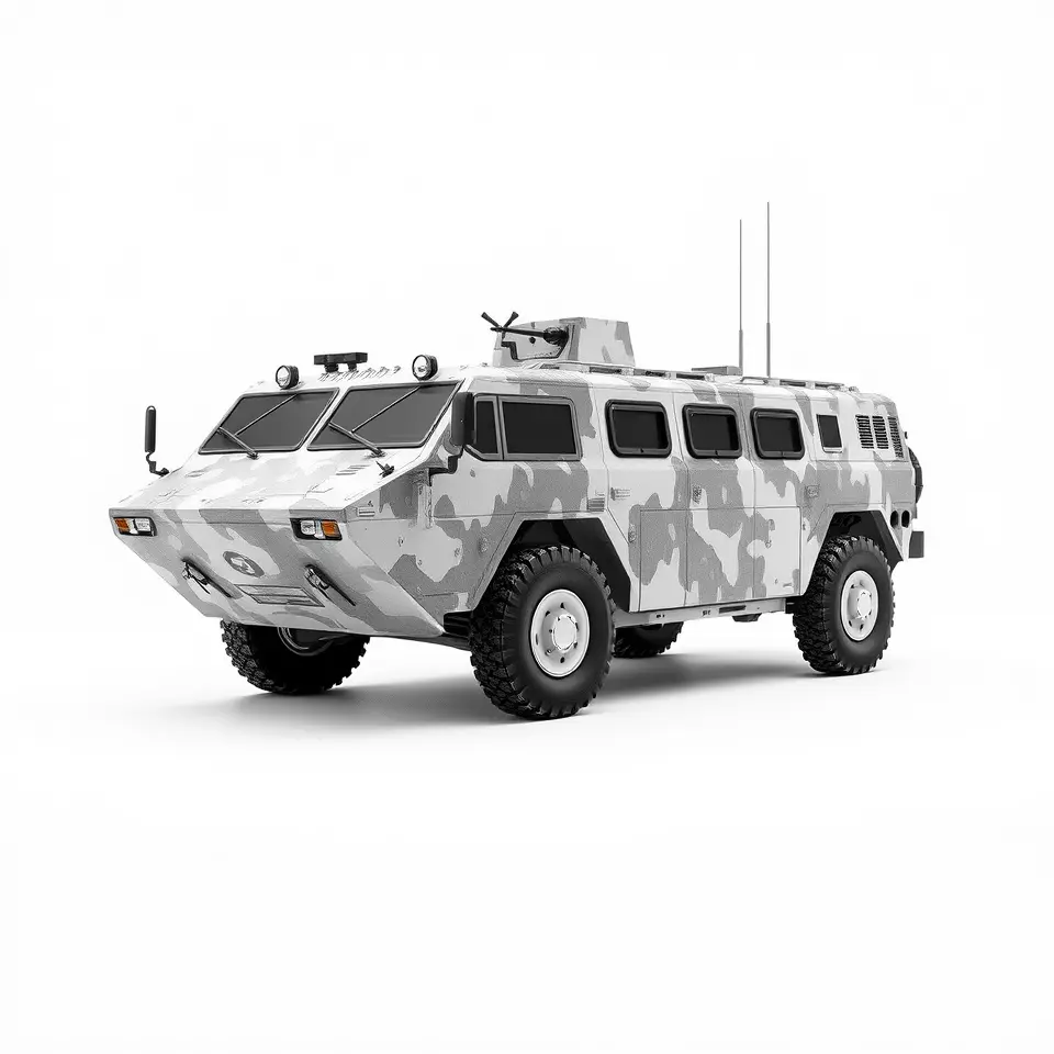 Camouflage Armored Vehicle model pack Low-poly 3D model_3