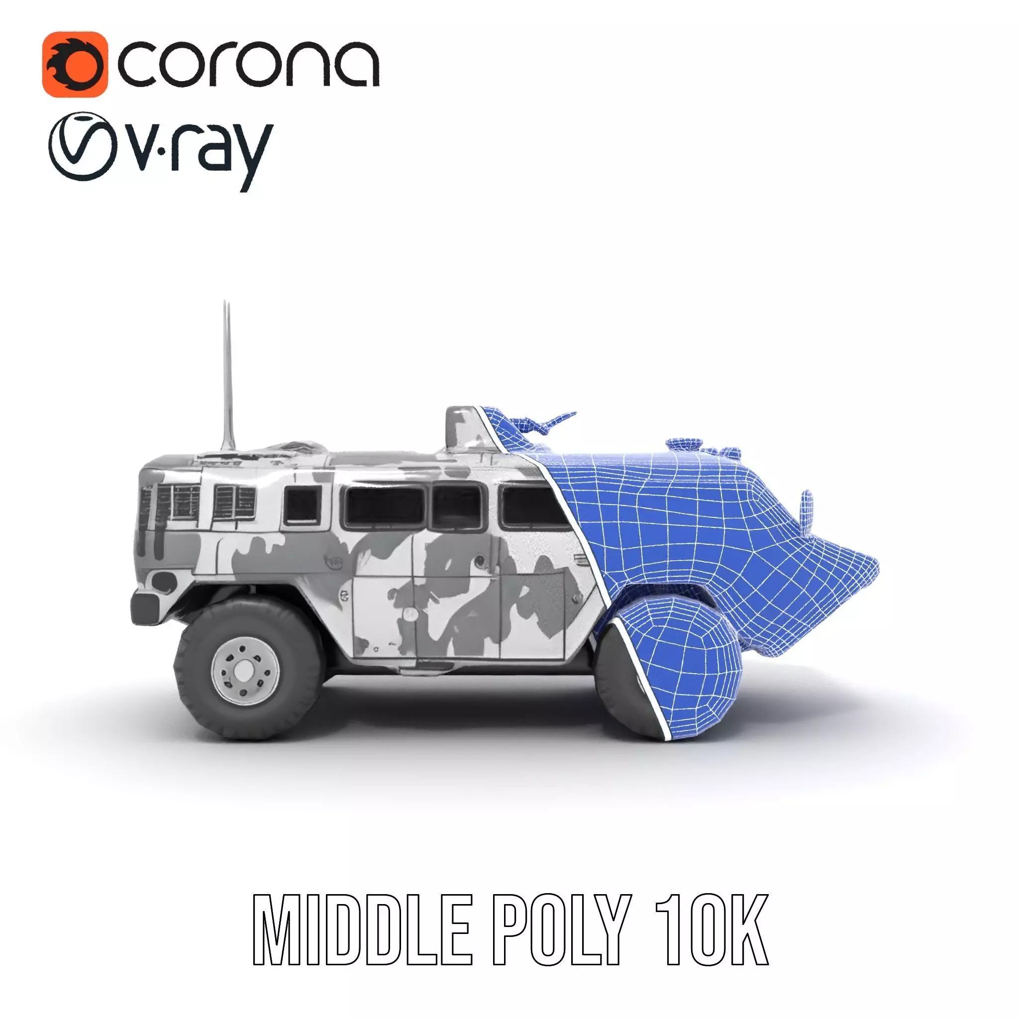 Camouflage Armored Vehicle model pack Low-poly 3D model_30