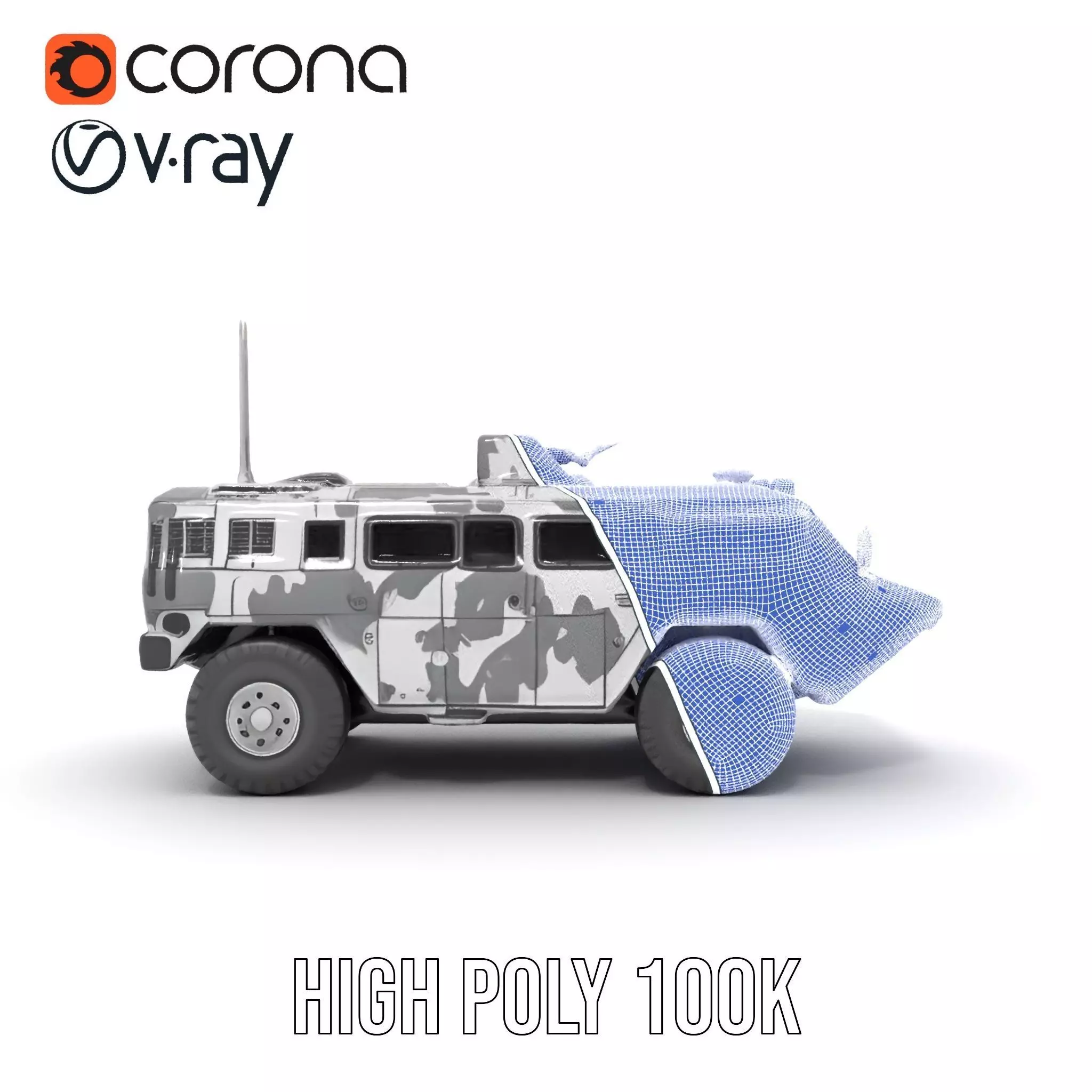 Camouflage Armored Vehicle model pack Low-poly 3D model_33