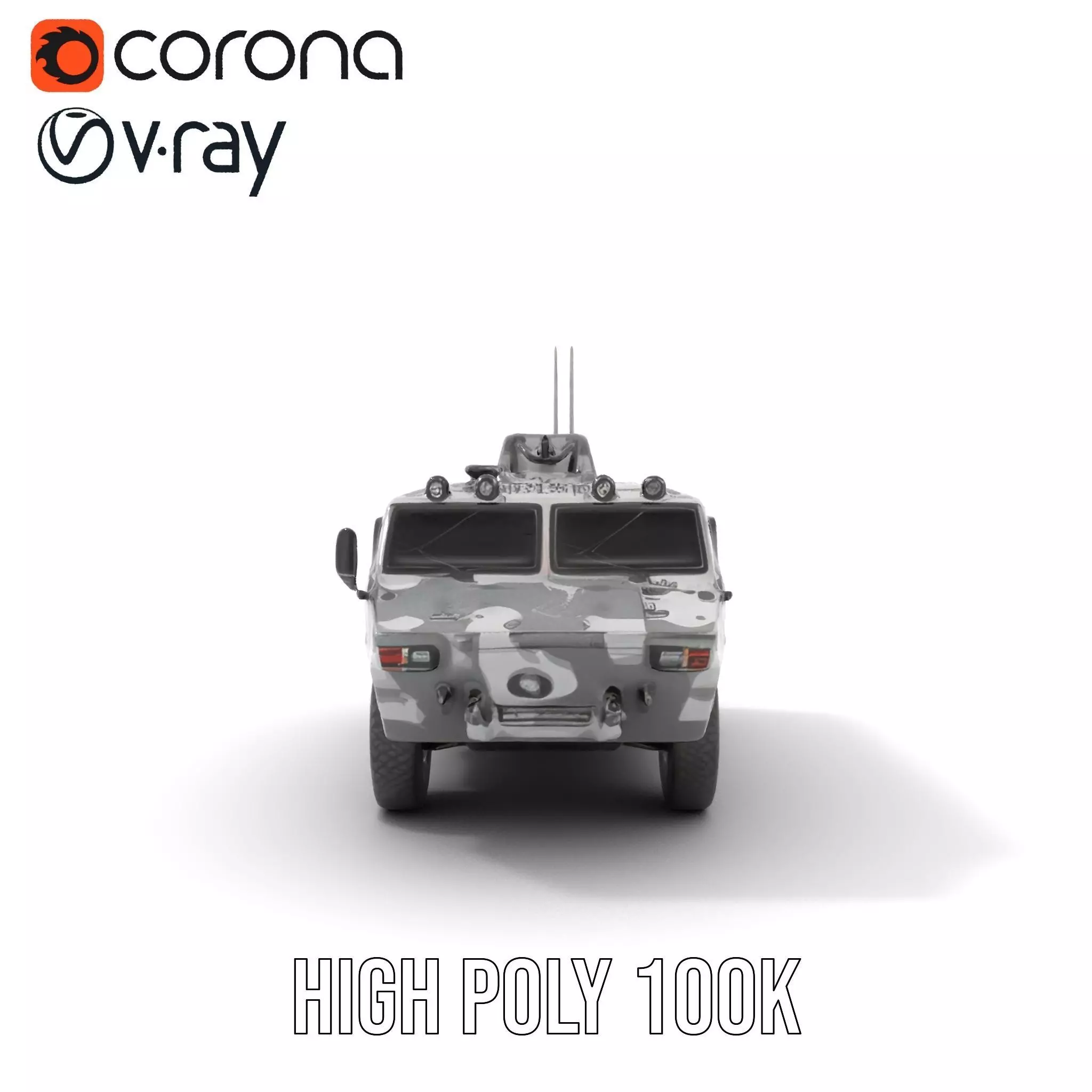 Camouflage Armored Vehicle model pack Low-poly 3D model_26