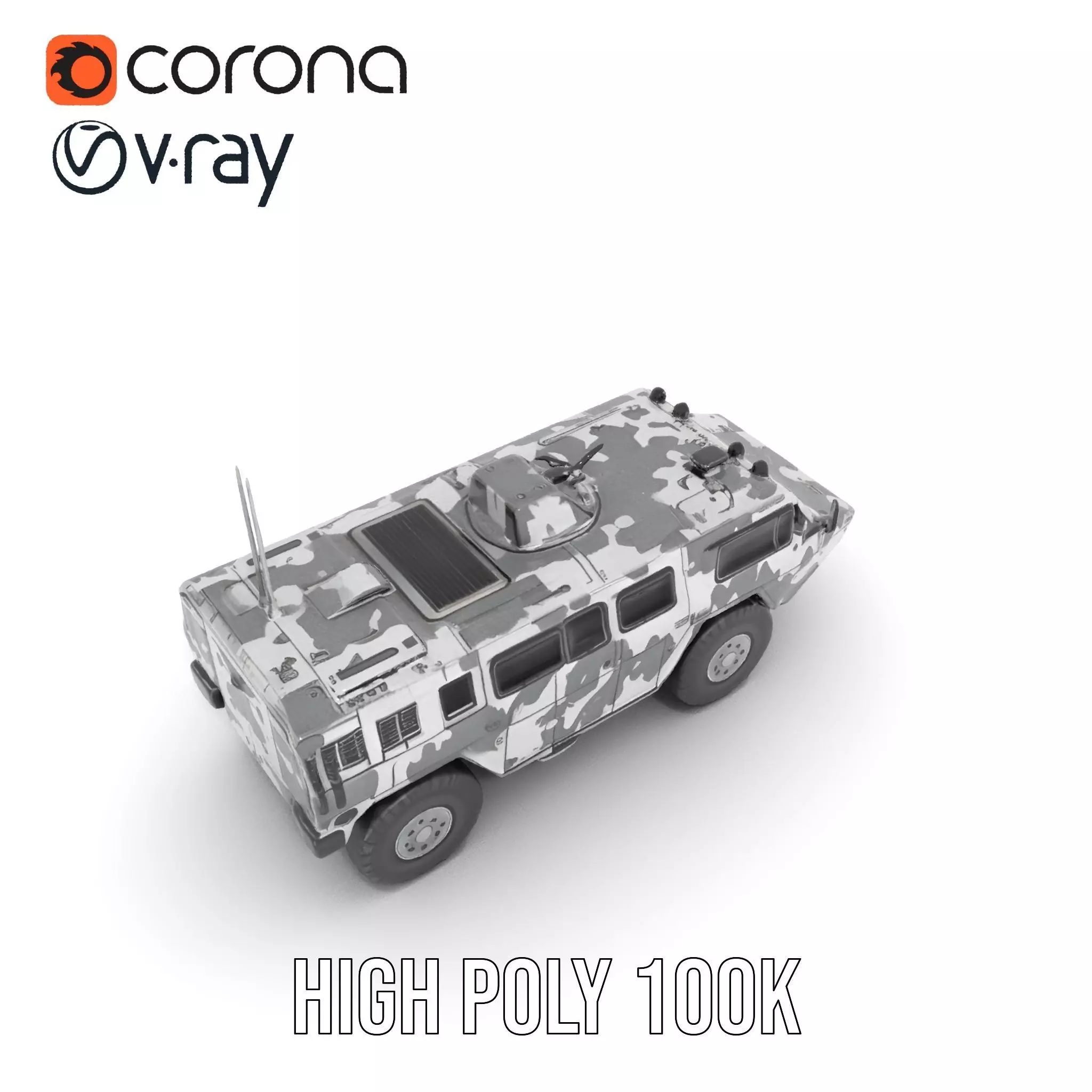 Camouflage Armored Vehicle model pack Low-poly 3D model_18