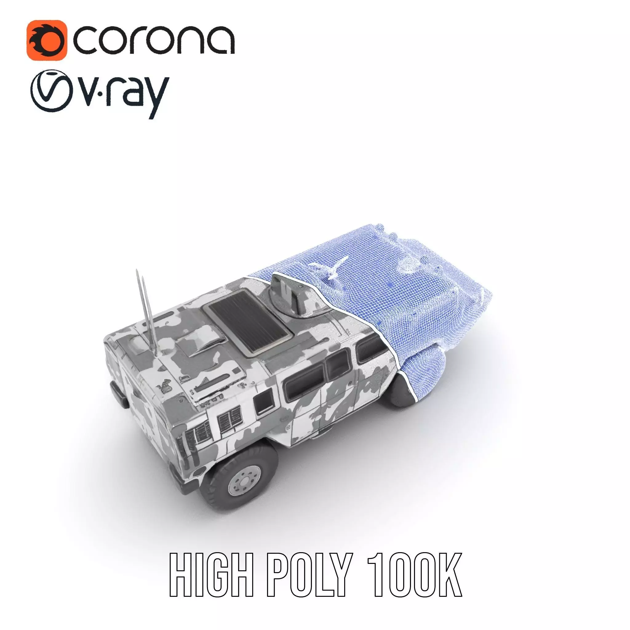 Camouflage Armored Vehicle model pack Low-poly 3D model_32