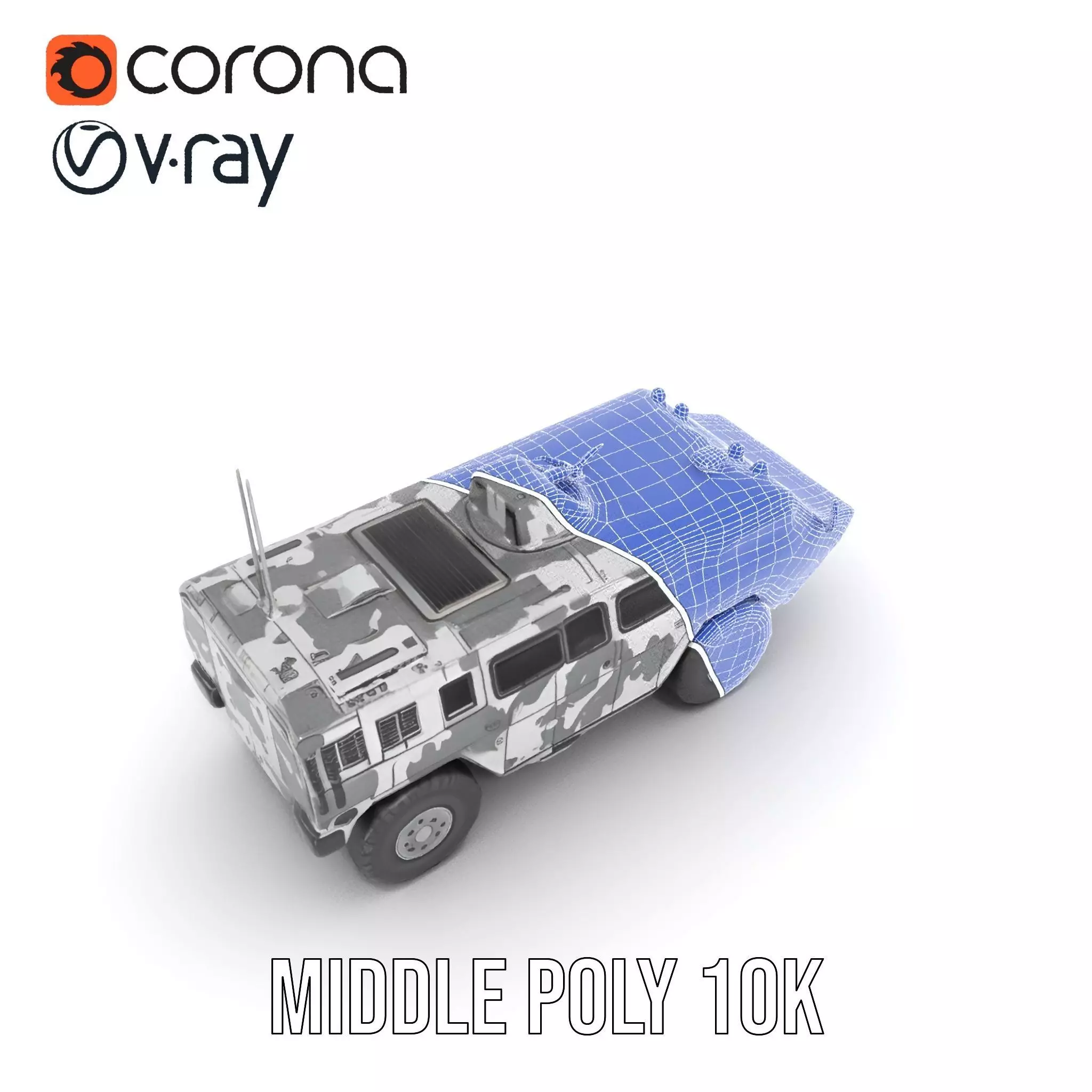 Camouflage Armored Vehicle model pack Low-poly 3D model_27