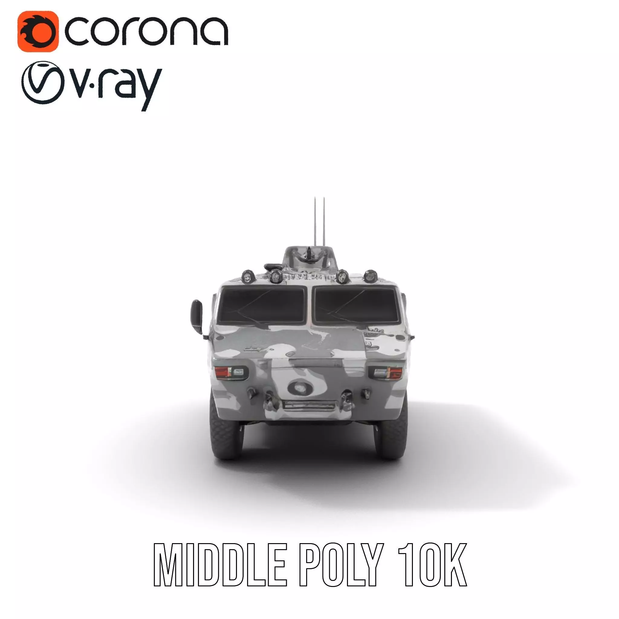 Camouflage Armored Vehicle model pack Low-poly 3D model_19