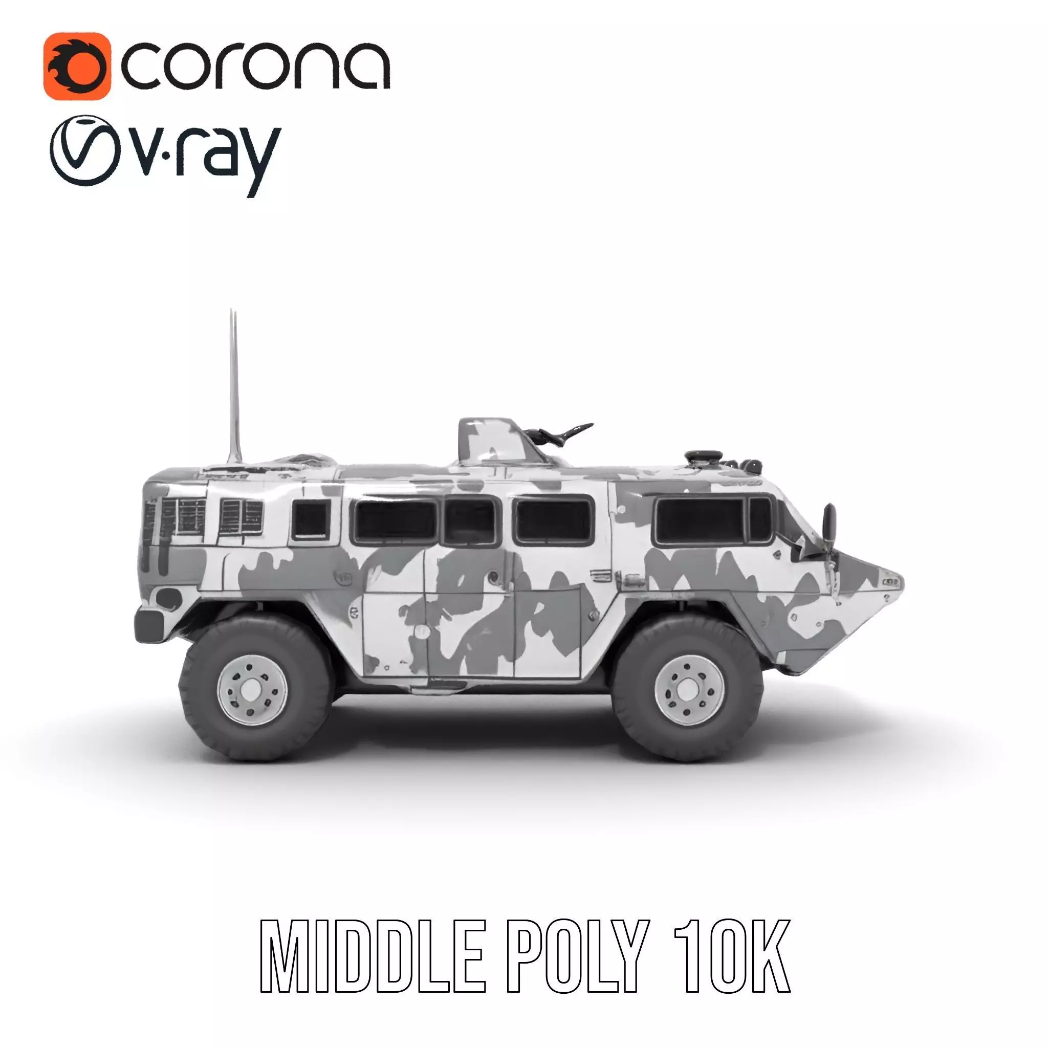 Camouflage Armored Vehicle model pack Low-poly 3D model_24