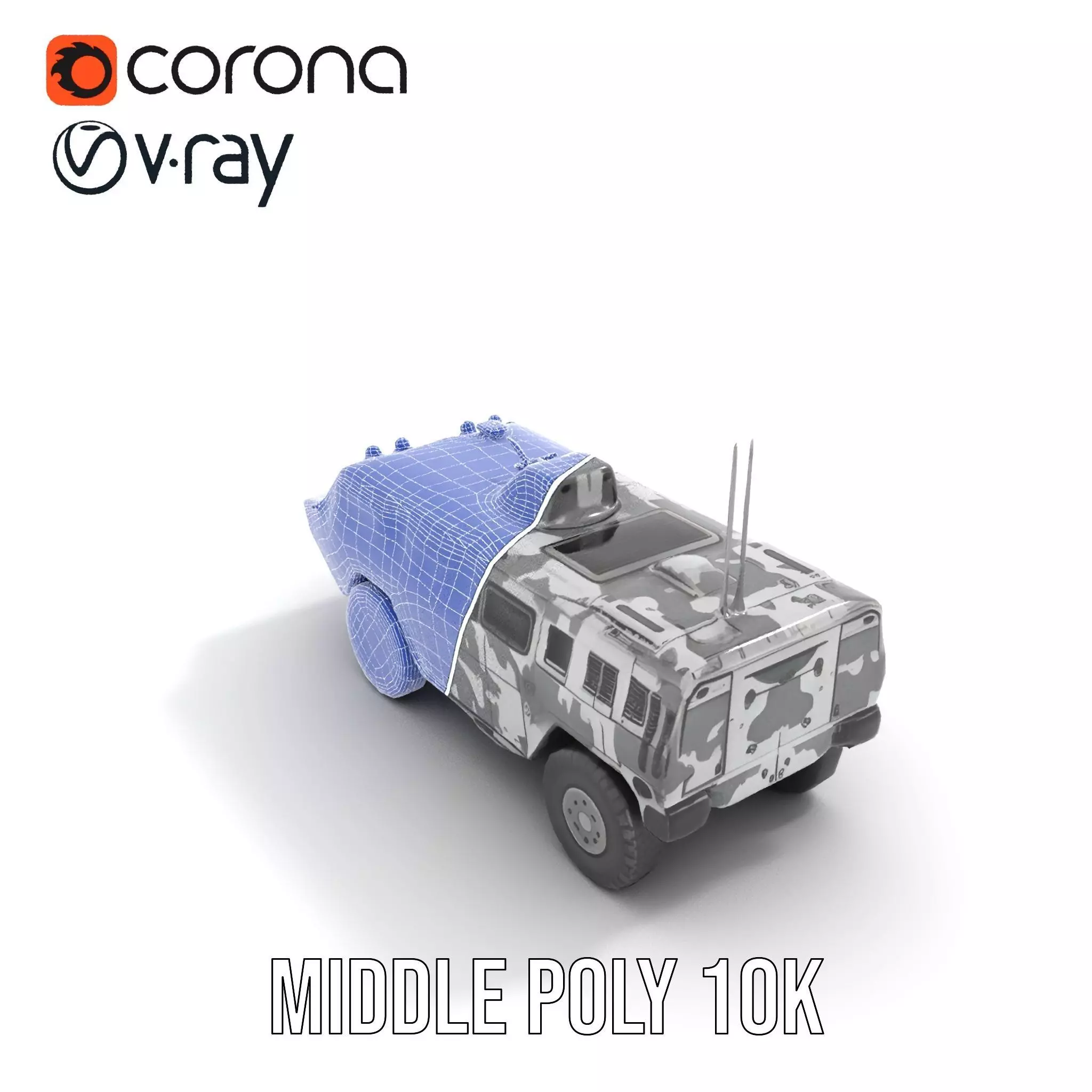 Camouflage Armored Vehicle model pack Low-poly 3D model_21