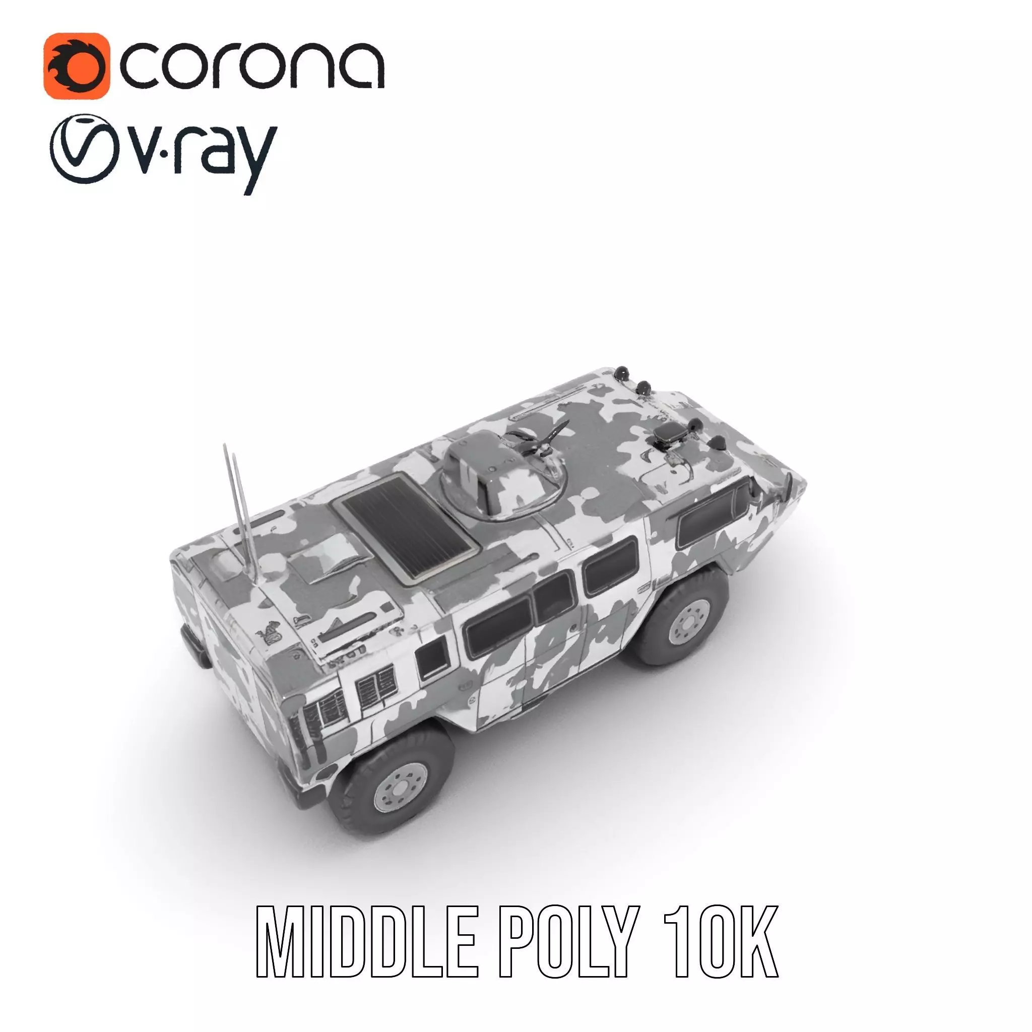 Camouflage Armored Vehicle model pack Low-poly 3D model_16
