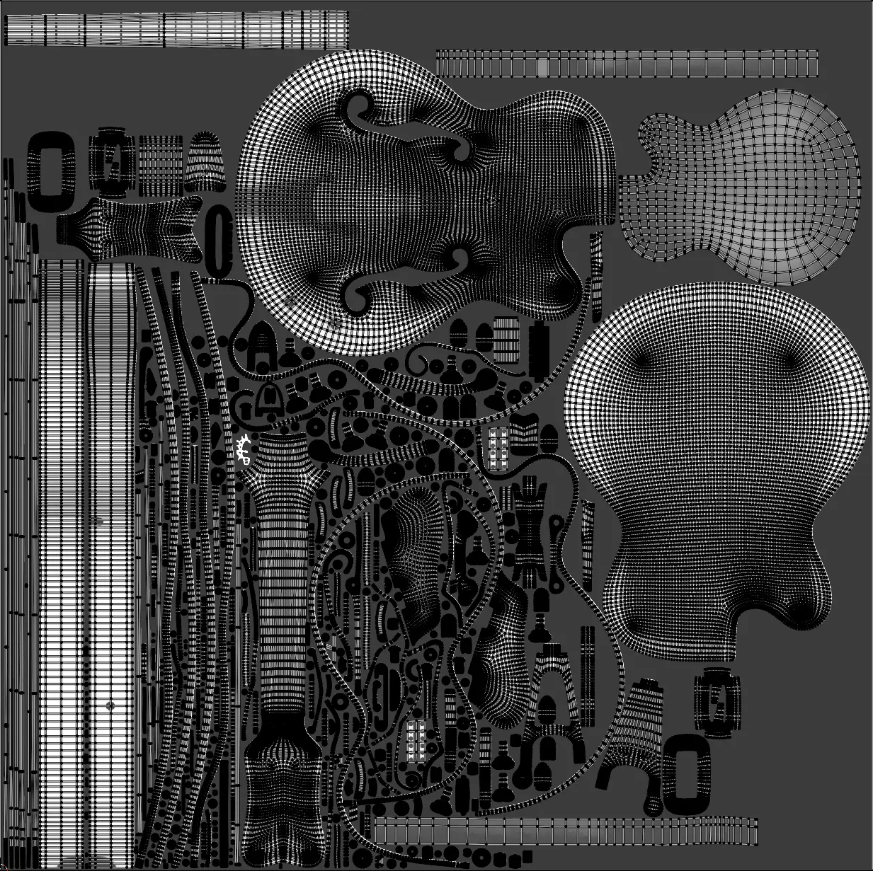 Gretsch White Falcon AR ready Low-poly 3D model_14