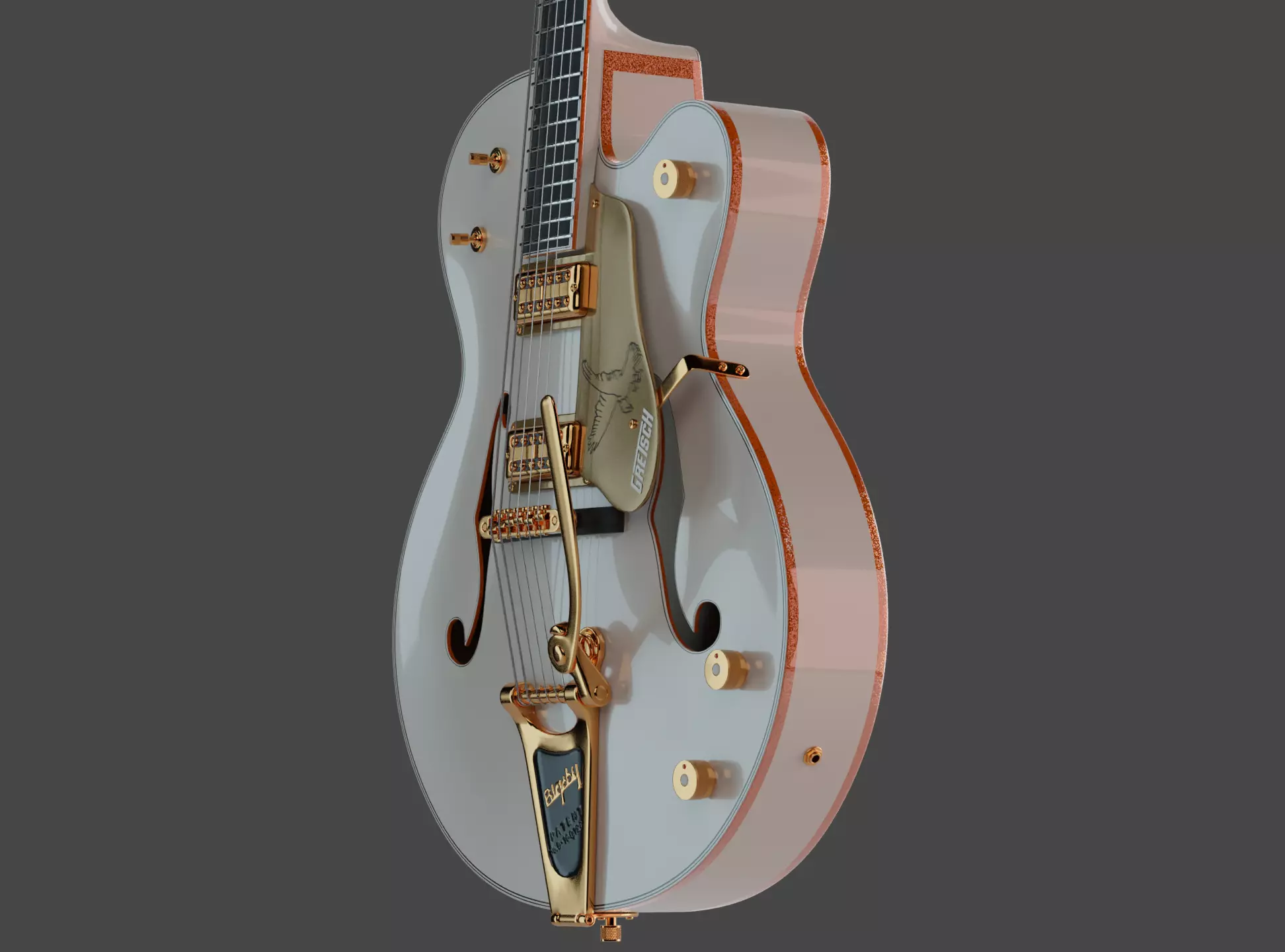 Gretsch White Falcon AR ready Low-poly 3D model_2