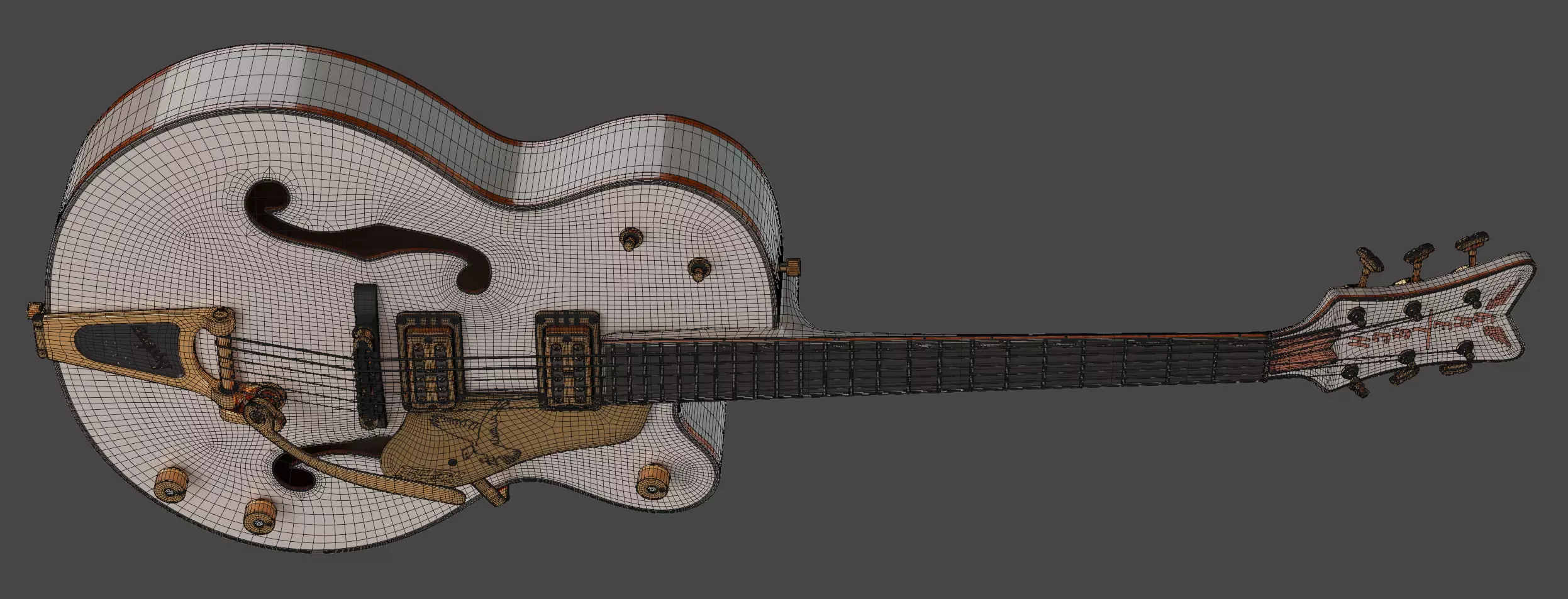 Gretsch White Falcon AR ready Low-poly 3D model_11