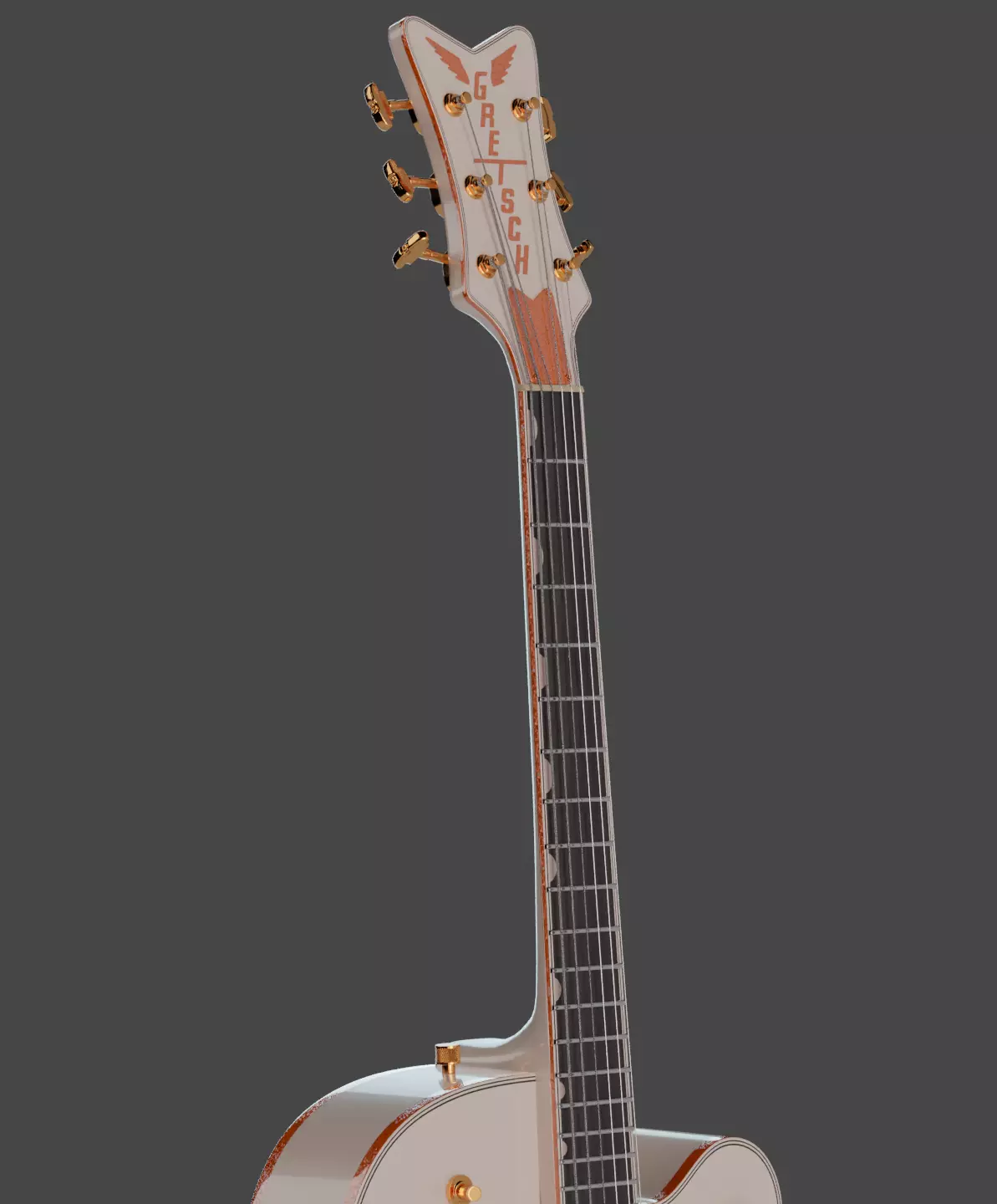 Gretsch White Falcon AR ready Low-poly 3D model_8