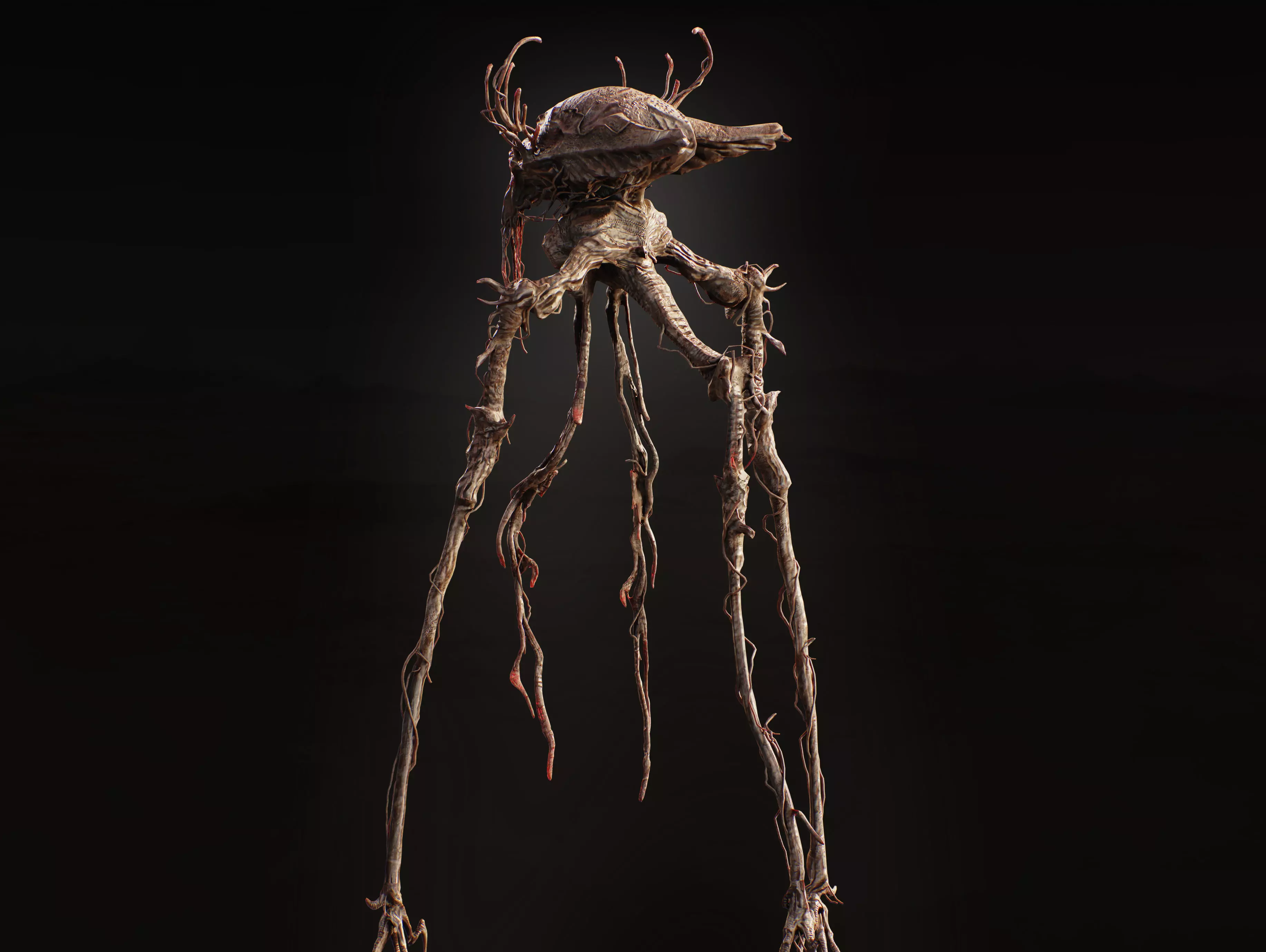 Alien Tripod Low-poly 3D model_6