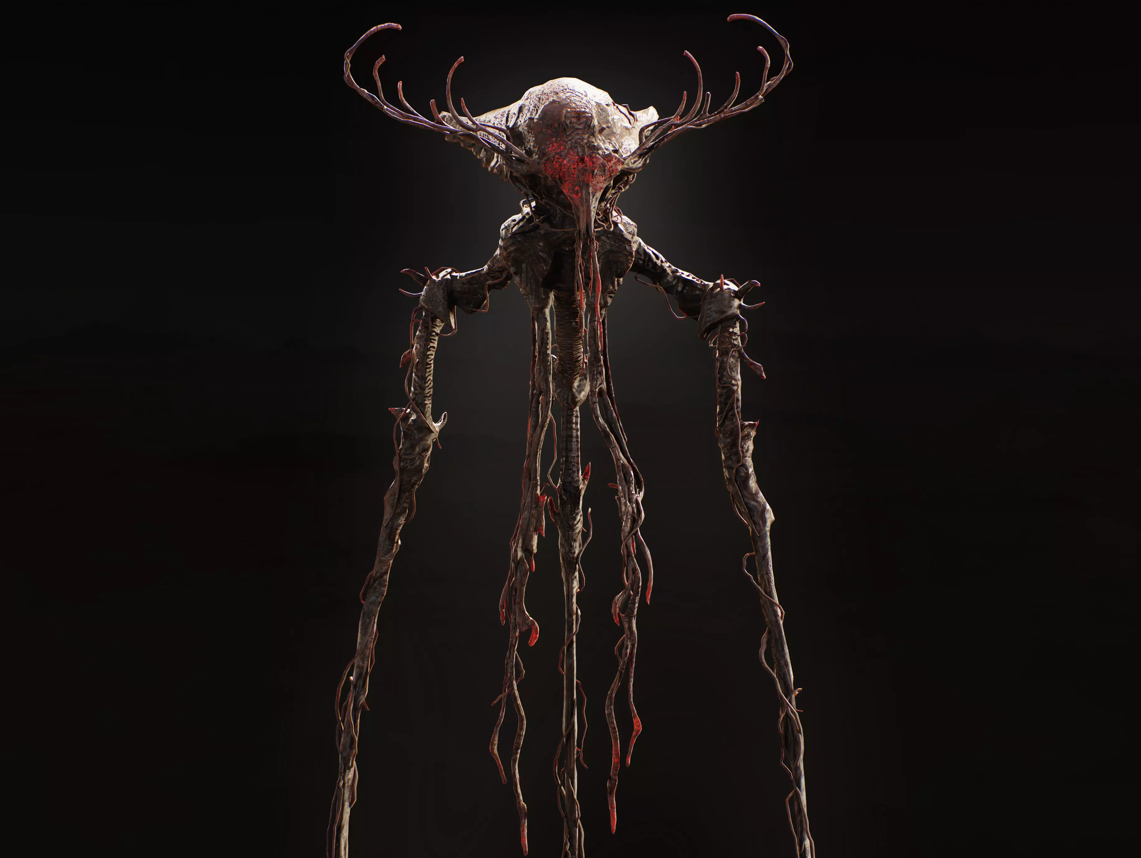 Alien Tripod Low-poly 3D model_8