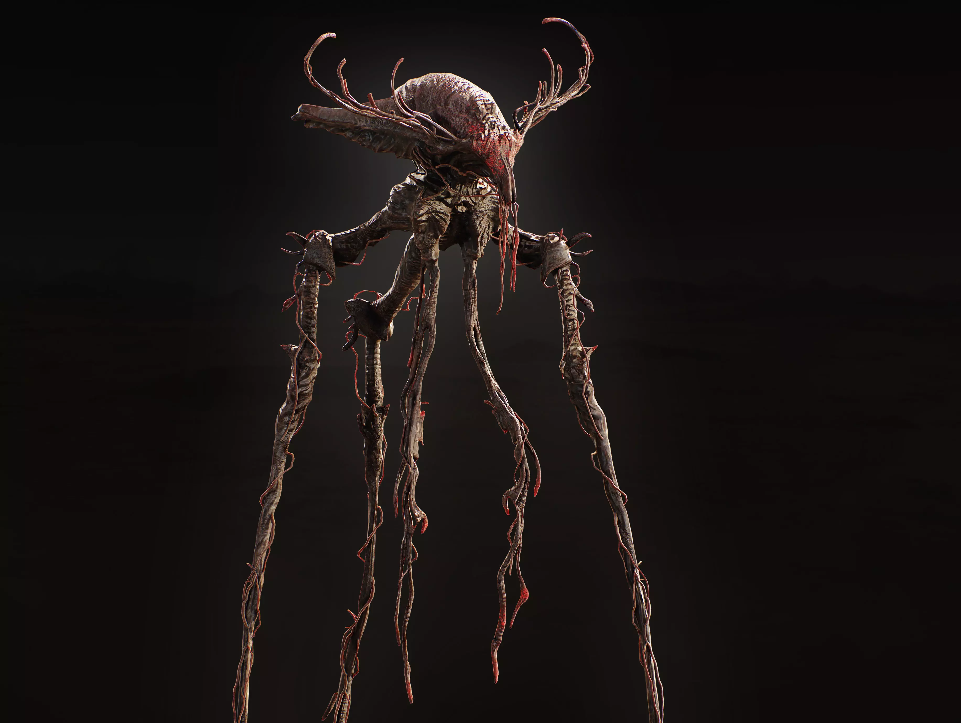 Alien Tripod Low-poly 3D model_2