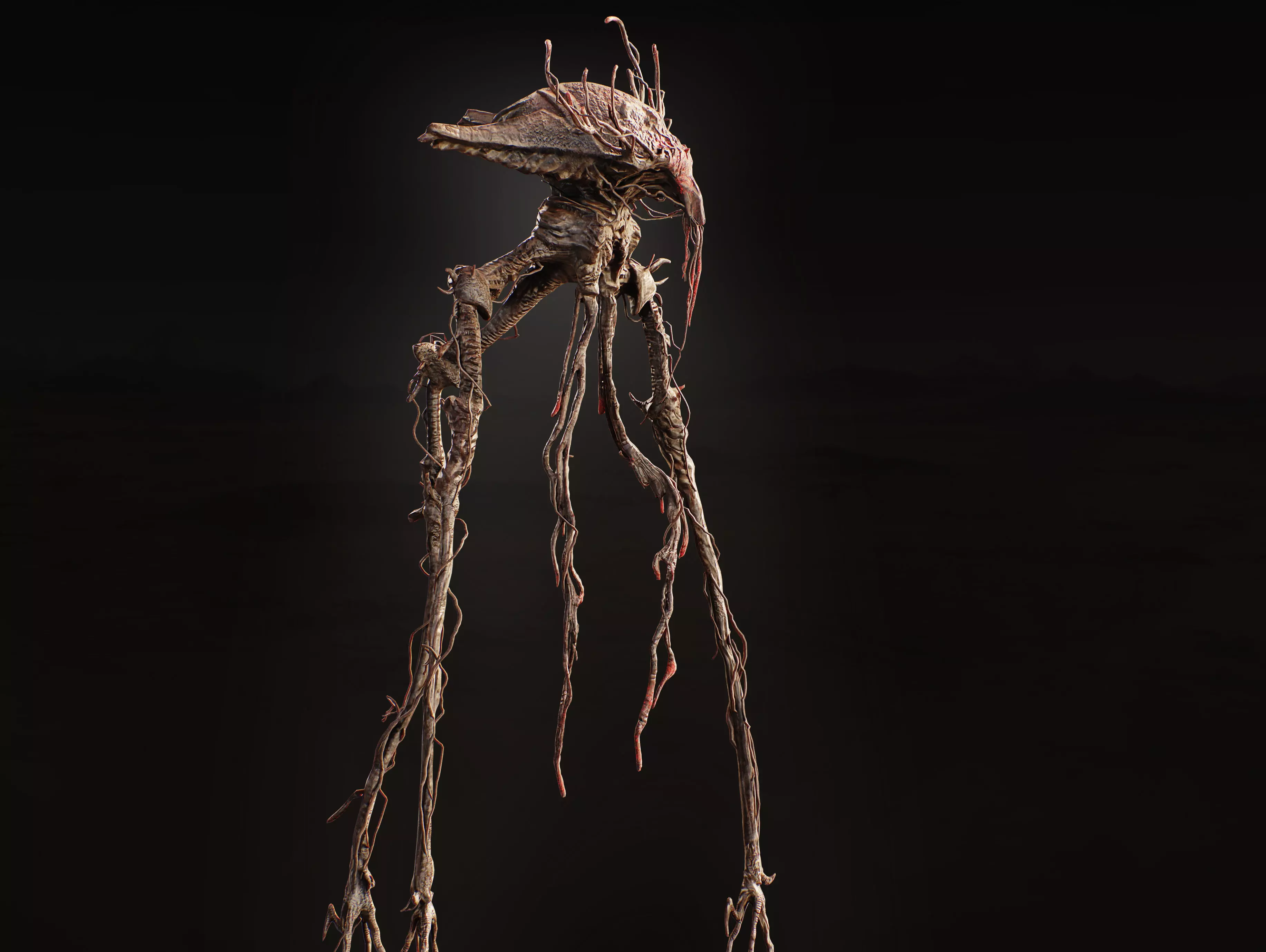 Alien Tripod Low-poly 3D model_4