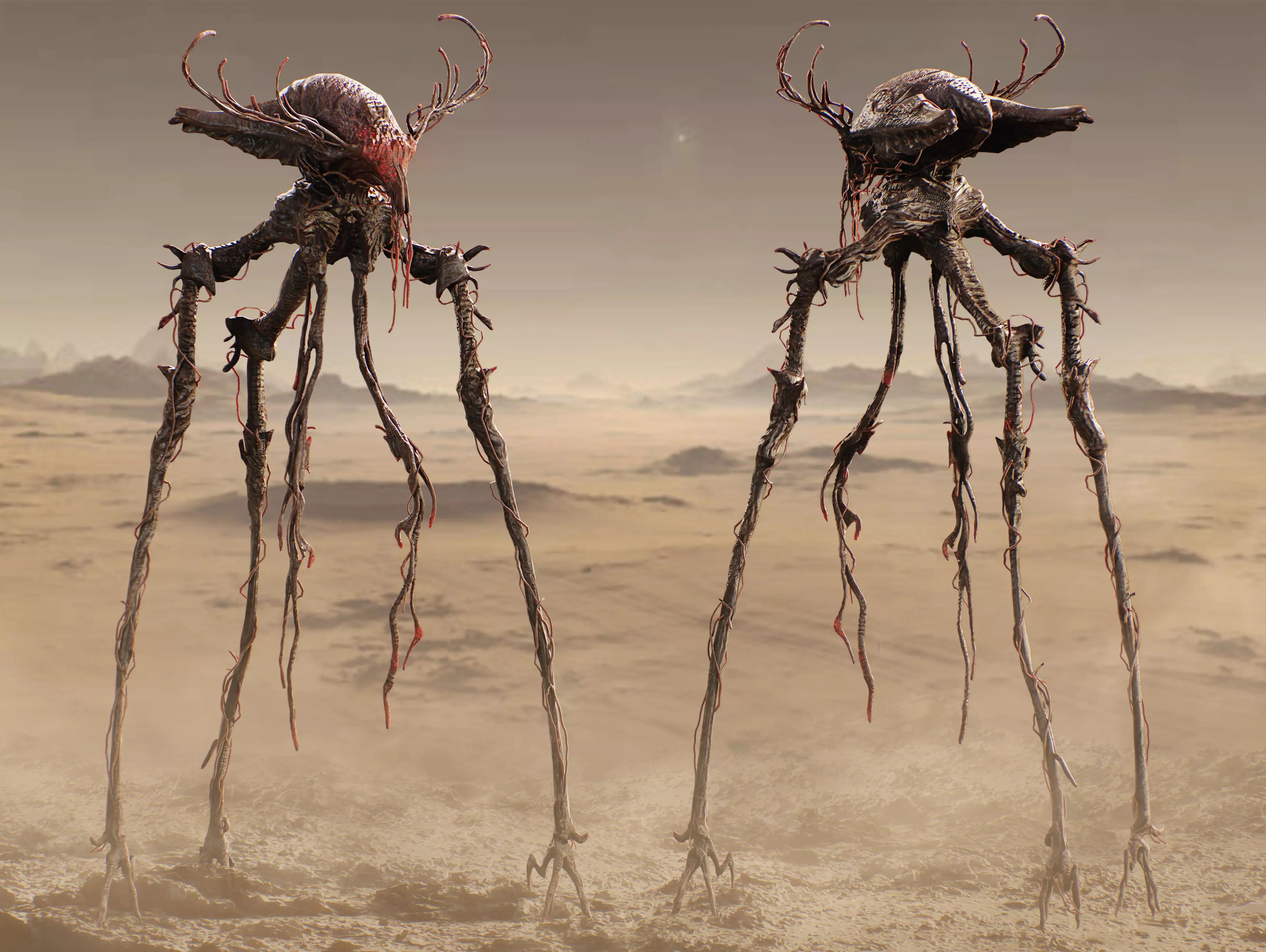 Alien Tripod Low-poly 3D model_0