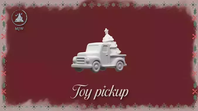 Vintage Christmas Toy Pickup with Tree  3D STL Miniature 3D print model