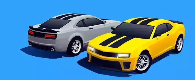 Dodge Challenger Look-Alike Arcade Racing 3D Model - Game Ready