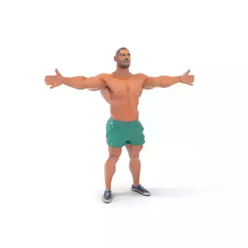 Athletic Male Character model pack Low-poly 3D model