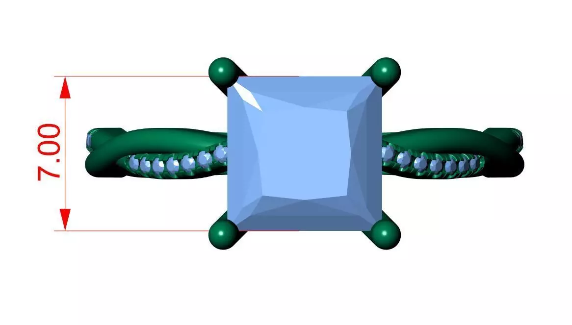 PRINCESS ENGAGEMENT RING 3D print model_11