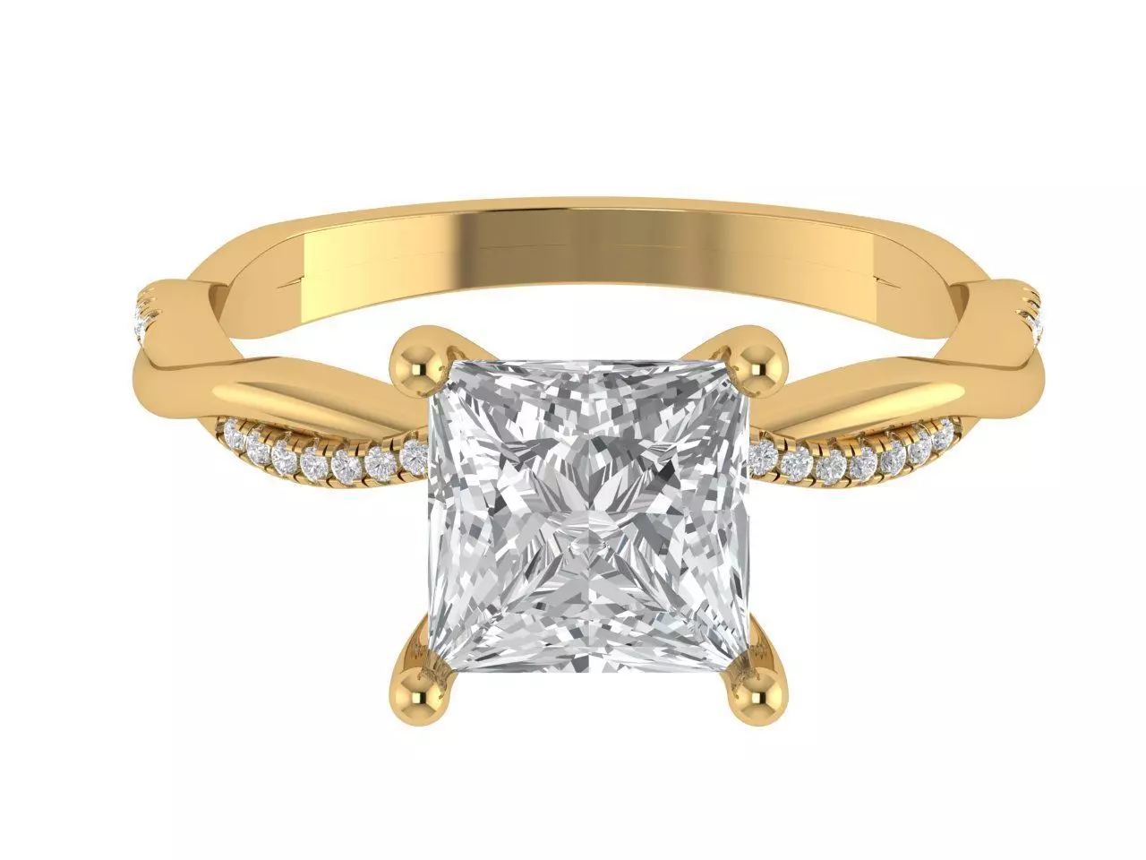 PRINCESS ENGAGEMENT RING 3D print model_0