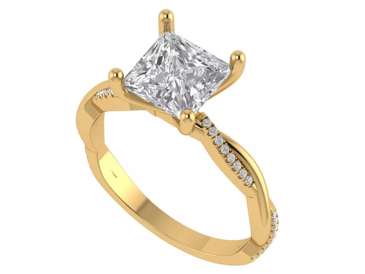 PRINCESS ENGAGEMENT RING 3D print model_2