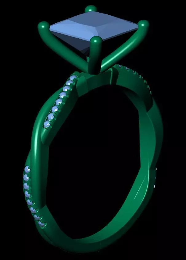 PRINCESS ENGAGEMENT RING 3D print model_16