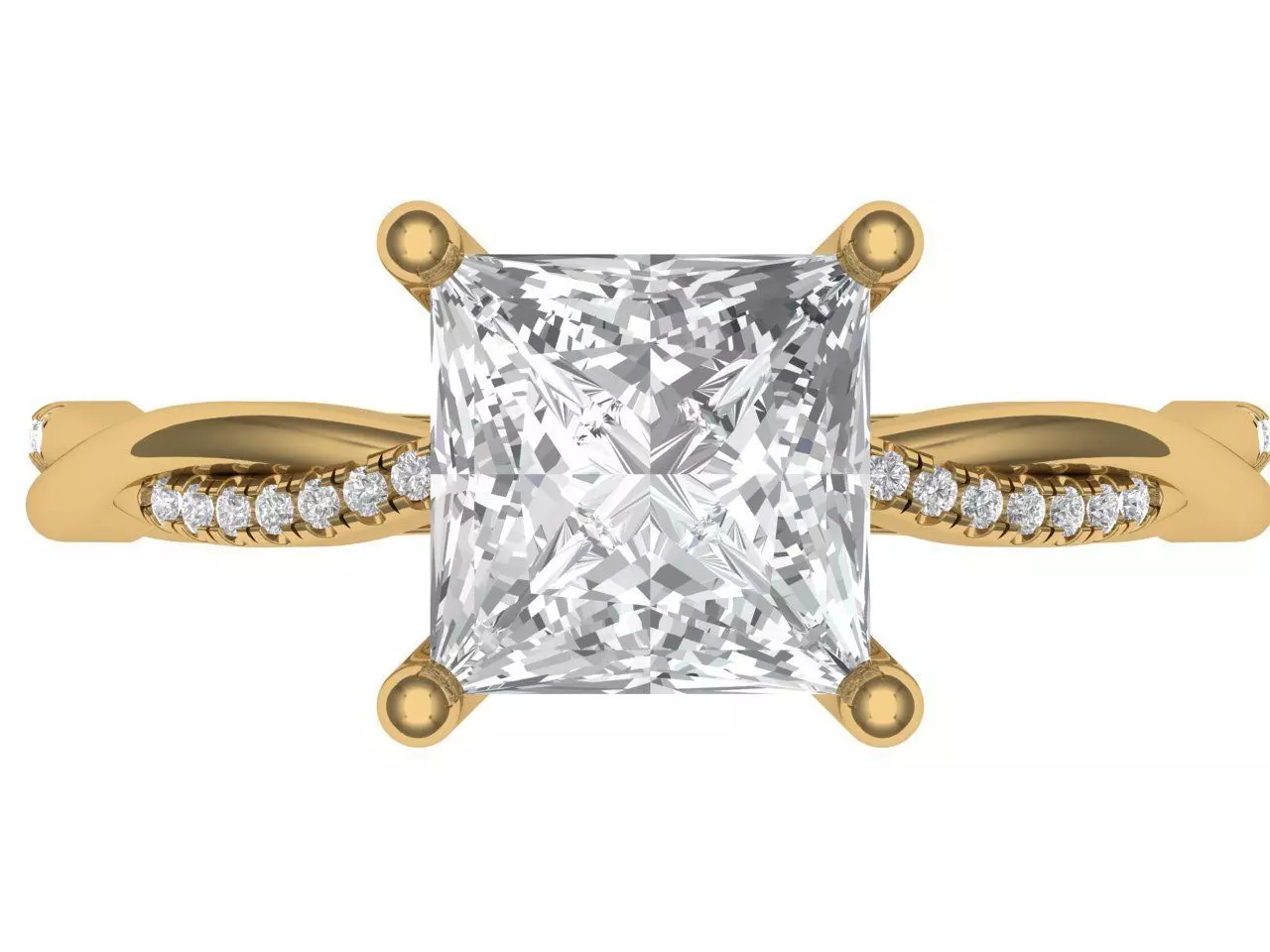 PRINCESS ENGAGEMENT RING 3D print model_1