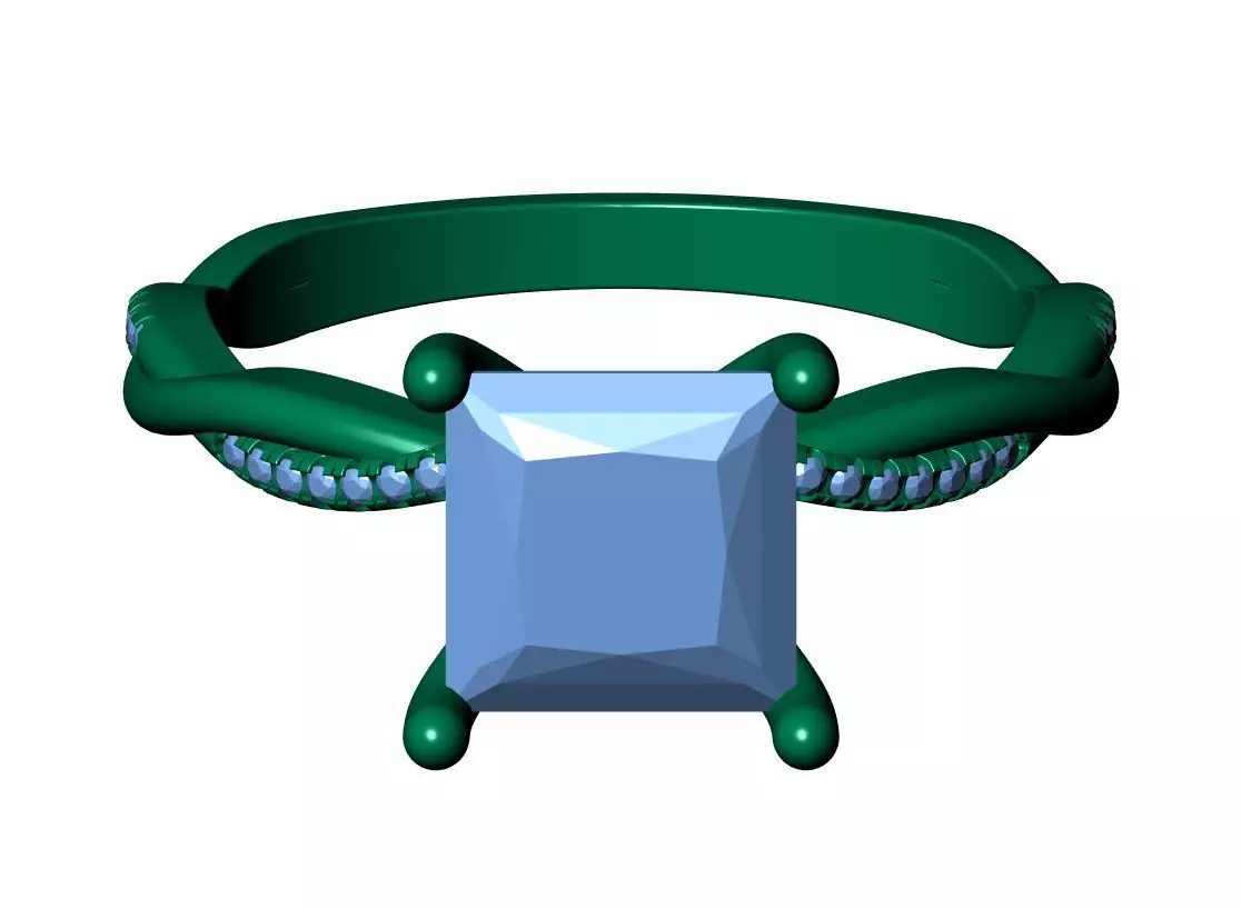 PRINCESS ENGAGEMENT RING 3D print model_12