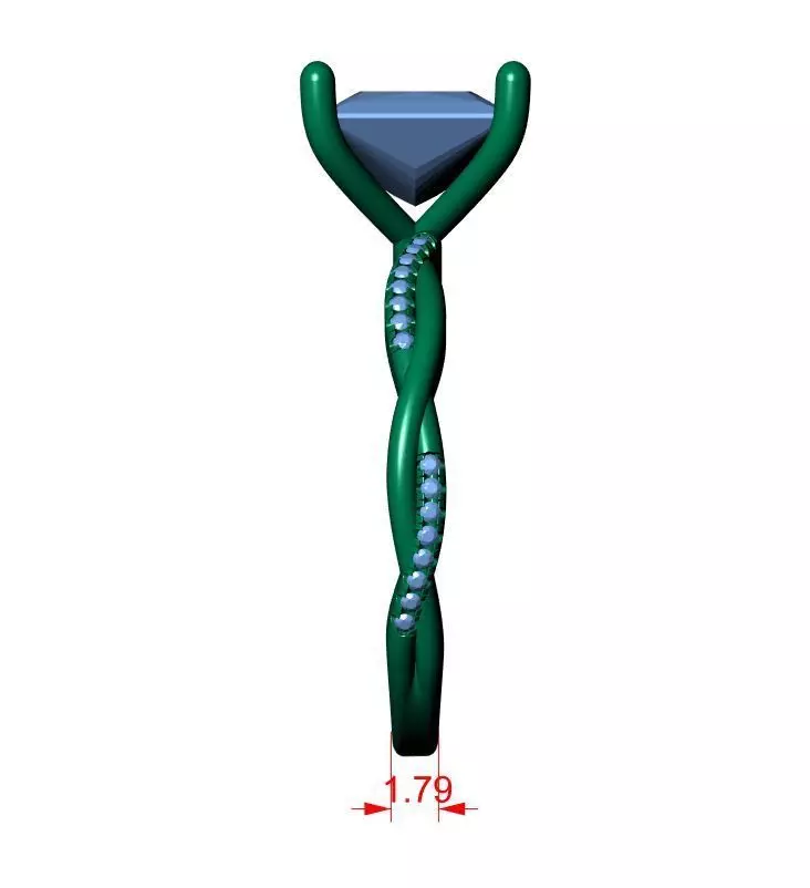 PRINCESS ENGAGEMENT RING 3D print model_7