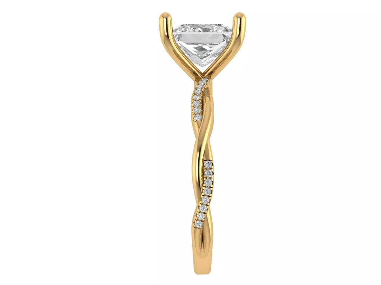 PRINCESS ENGAGEMENT RING 3D print model_3