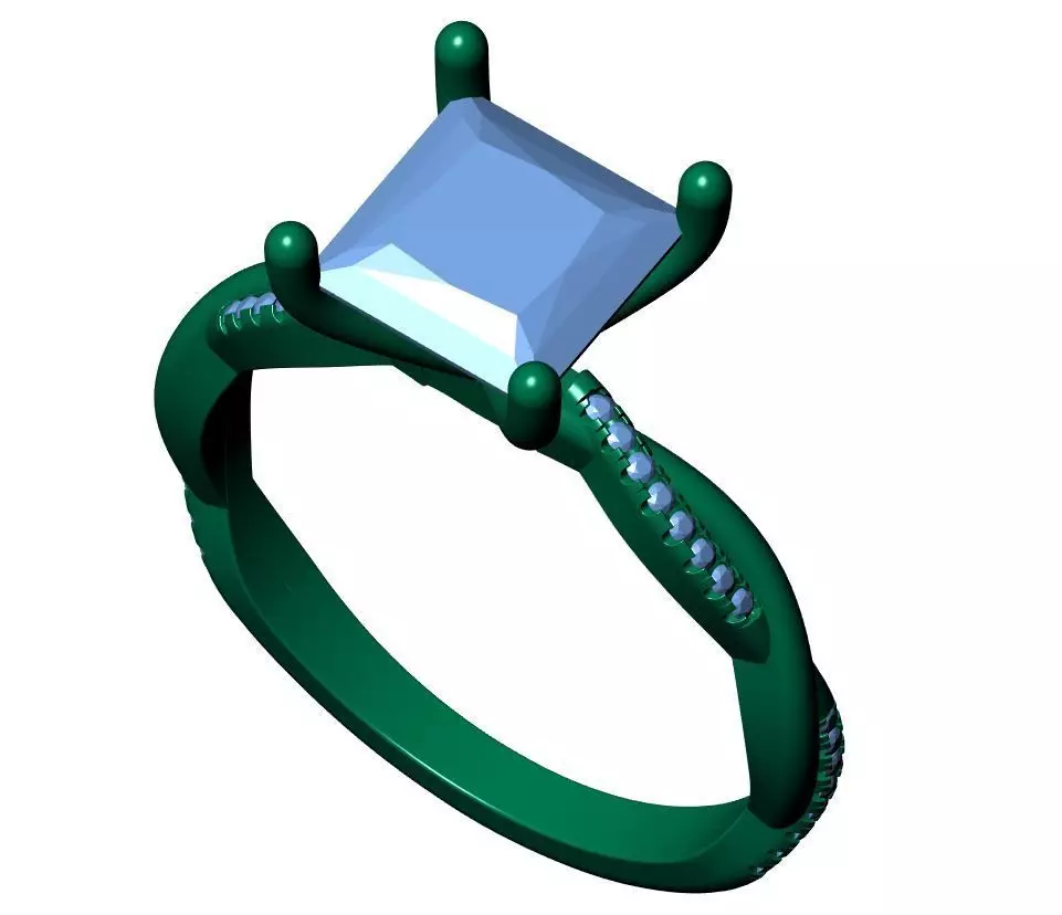 PRINCESS ENGAGEMENT RING 3D print model_8