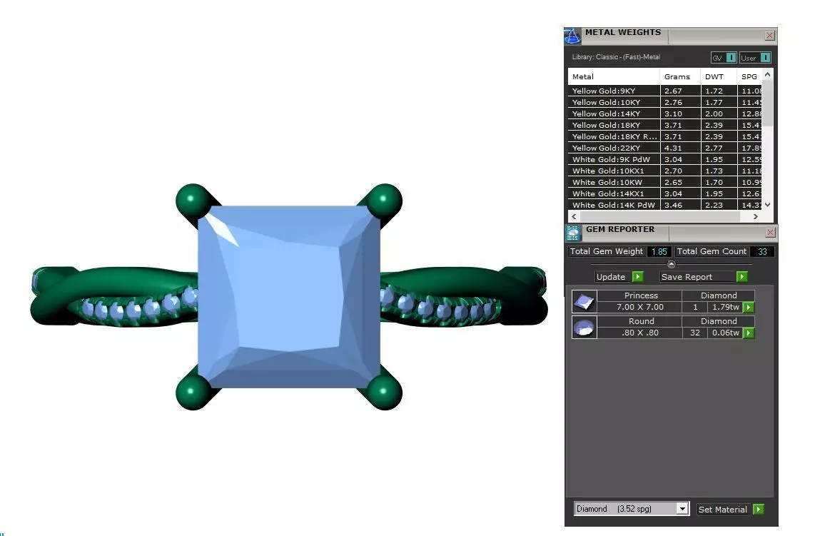 PRINCESS ENGAGEMENT RING 3D print model_9