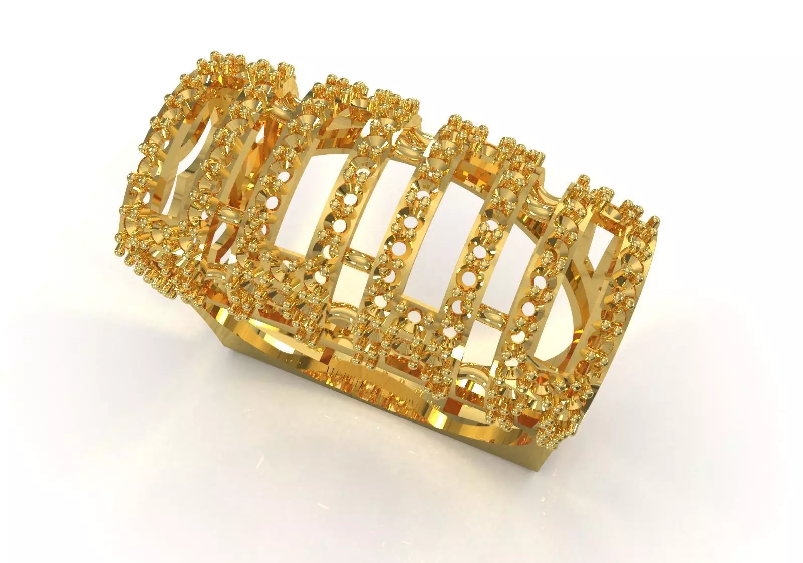 Cigar Band Diamond Grid Design stl 3dm ring model jr00262 3D print model_12