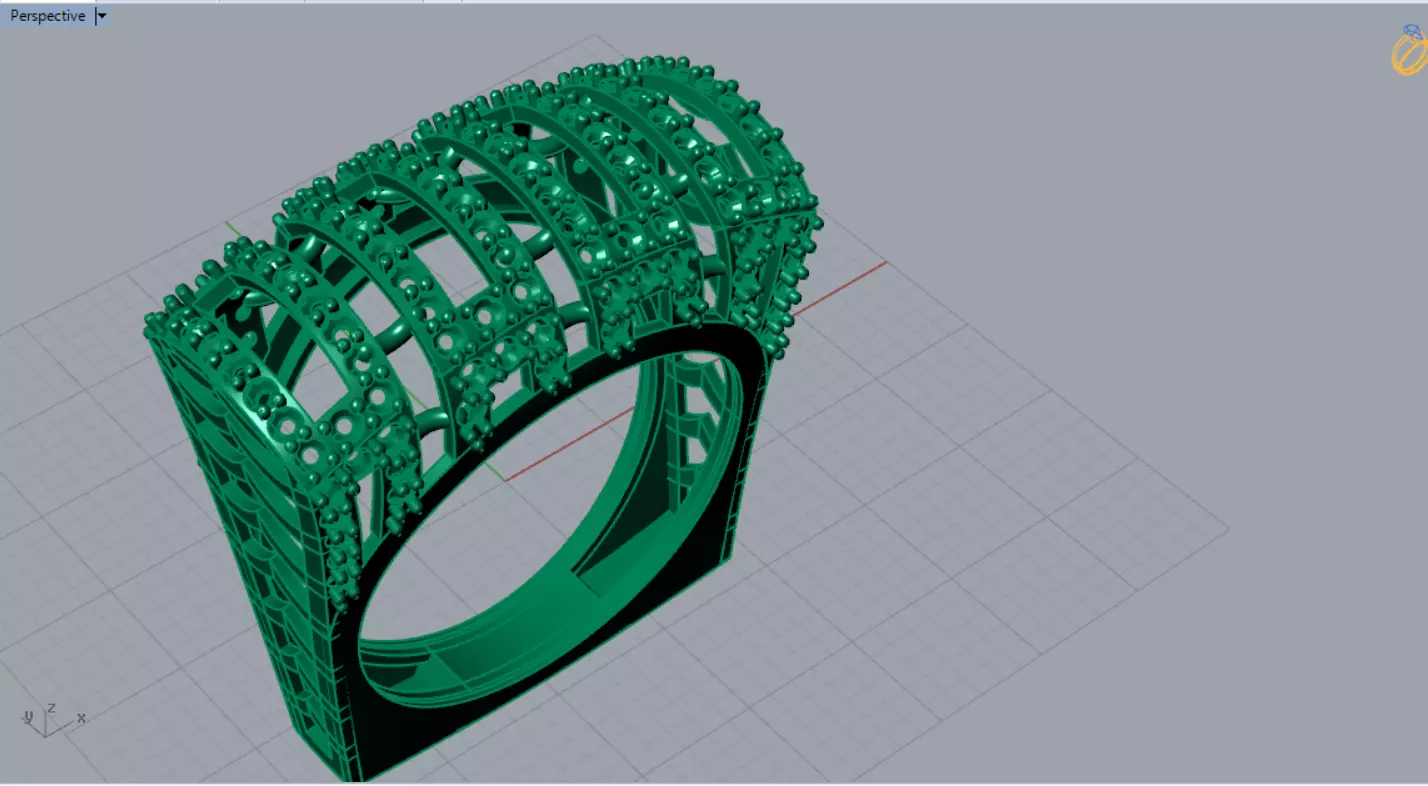 Cigar Band Diamond Grid Design stl 3dm ring model jr00262 3D print model_6