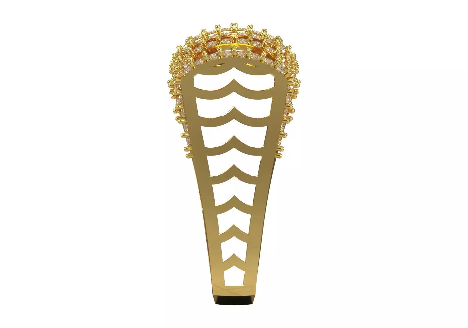 Cigar Band Diamond Grid Design stl 3dm ring model jr00262 3D print model_3