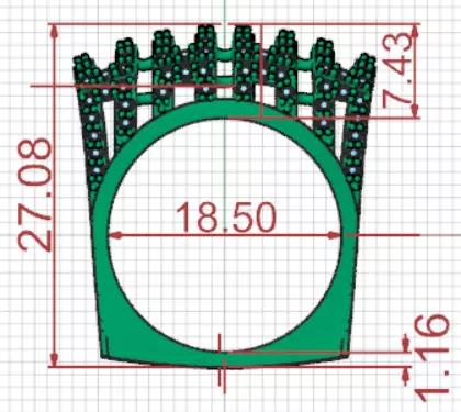 Cigar Band Diamond Grid Design stl 3dm ring model jr00262 3D print model_22