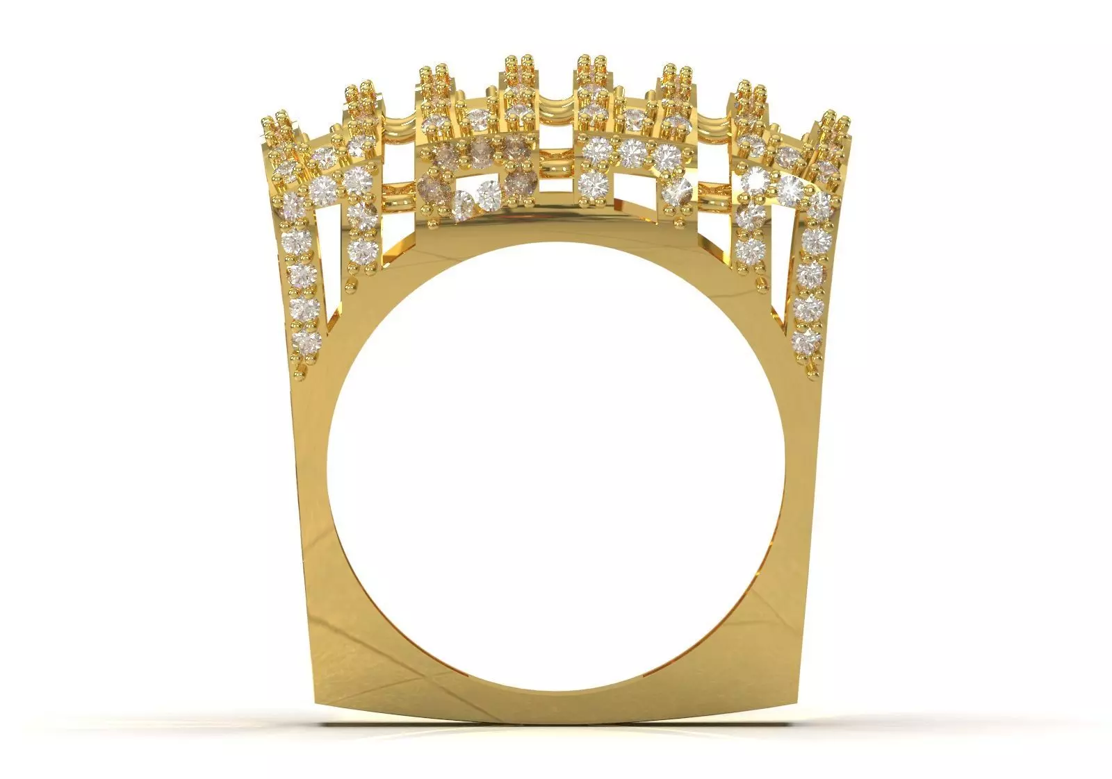 Cigar Band Diamond Grid Design stl 3dm ring model jr00262 3D print model_2