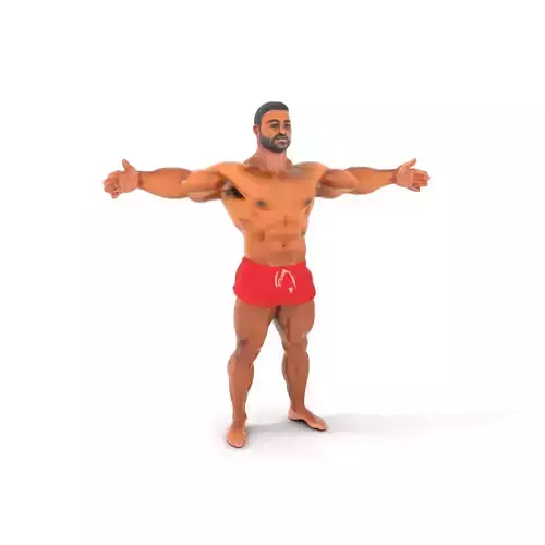 Muscular Athlete Pose model pack Low-poly 3D model