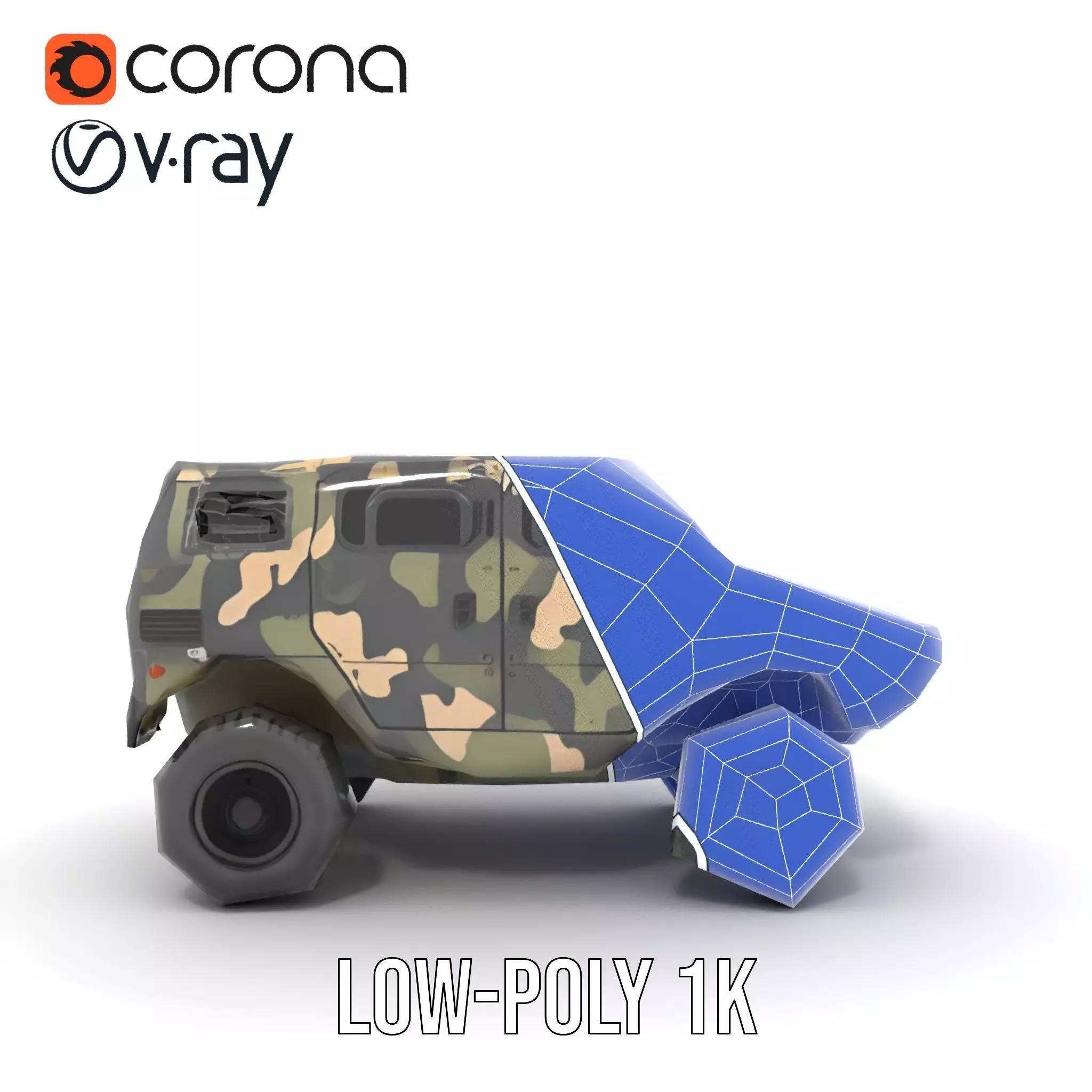 Camouflage Armored Vehicle model pack Low-poly 3D model_26