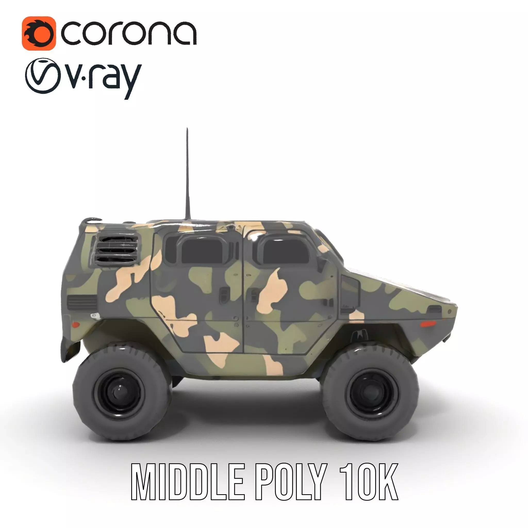 Camouflage Armored Vehicle model pack Low-poly 3D model_12