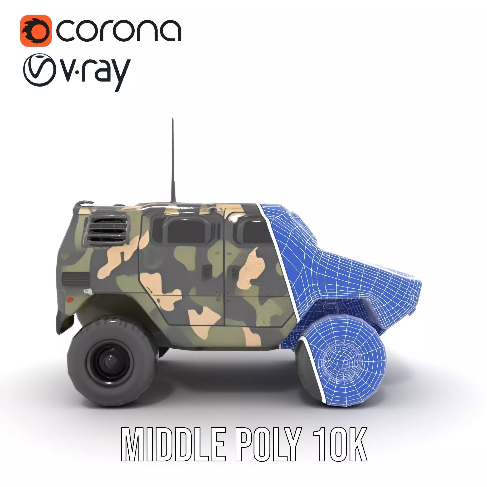 Camouflage Armored Vehicle model pack Low-poly 3D model_31